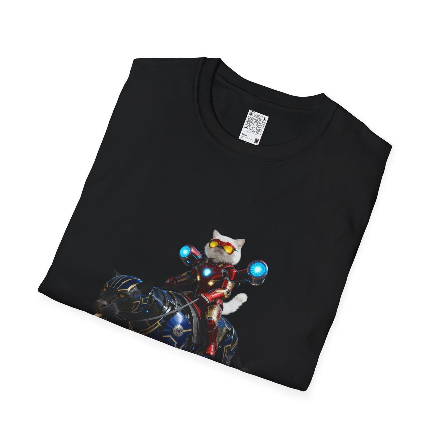 IronCat And Panther T-Shirt | Fun Cat Lover Gift, Quirky Graphic Tee, Cute Animal Apparel, Cat Costume Shirt, Unique Gift for Him/Her