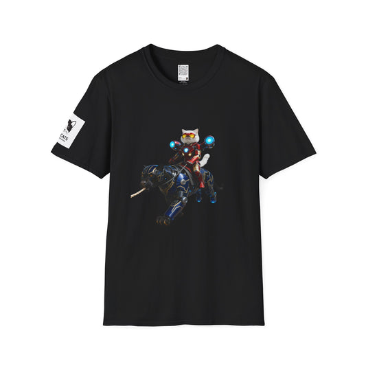 IronCat And Panther T-Shirt | Fun Cat Lover Gift, Quirky Graphic Tee, Cute Animal Apparel, Cat Costume Shirt, Unique Gift for Him/Her