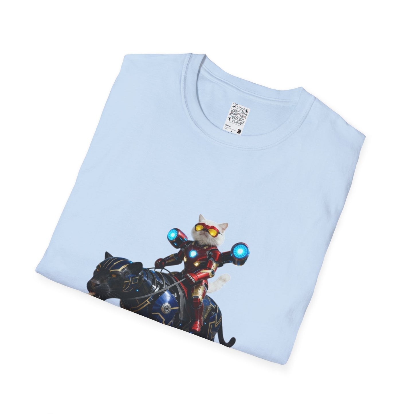 IronCat And Panther T-Shirt | Fun Cat Lover Gift, Quirky Graphic Tee, Cute Animal Apparel, Cat Costume Shirt, Unique Gift for Him/Her
