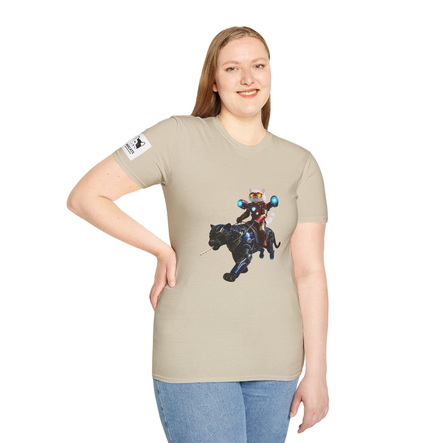 IronCat And Panther T-Shirt | Fun Cat Lover Gift, Quirky Graphic Tee, Cute Animal Apparel, Cat Costume Shirt, Unique Gift for Him/Her