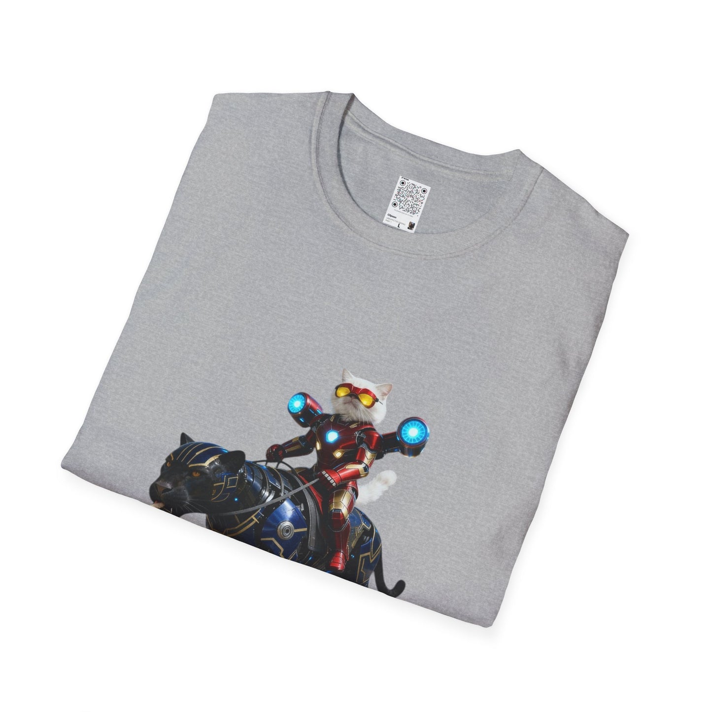 IronCat And Panther T-Shirt | Fun Cat Lover Gift, Quirky Graphic Tee, Cute Animal Apparel, Cat Costume Shirt, Unique Gift for Him/Her