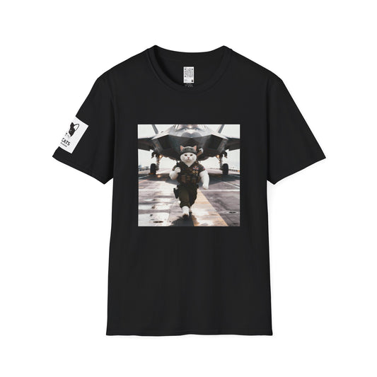 AirForce Cats Unisex Softstyle T-Shirt, Cute Animal Tee, Gift for Kids, Aviation Lovers, Fun Casual Wear