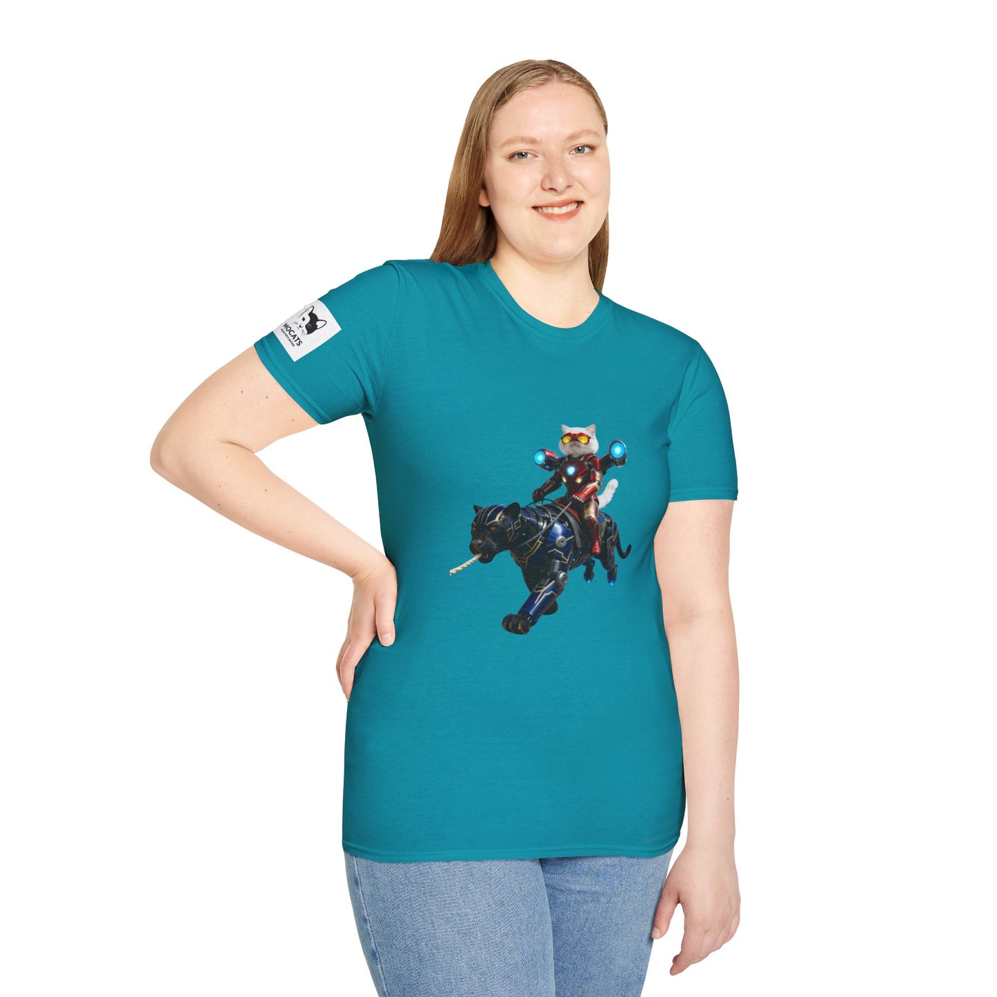 IronCat And Panther T-Shirt | Fun Cat Lover Gift, Quirky Graphic Tee, Cute Animal Apparel, Cat Costume Shirt, Unique Gift for Him/Her