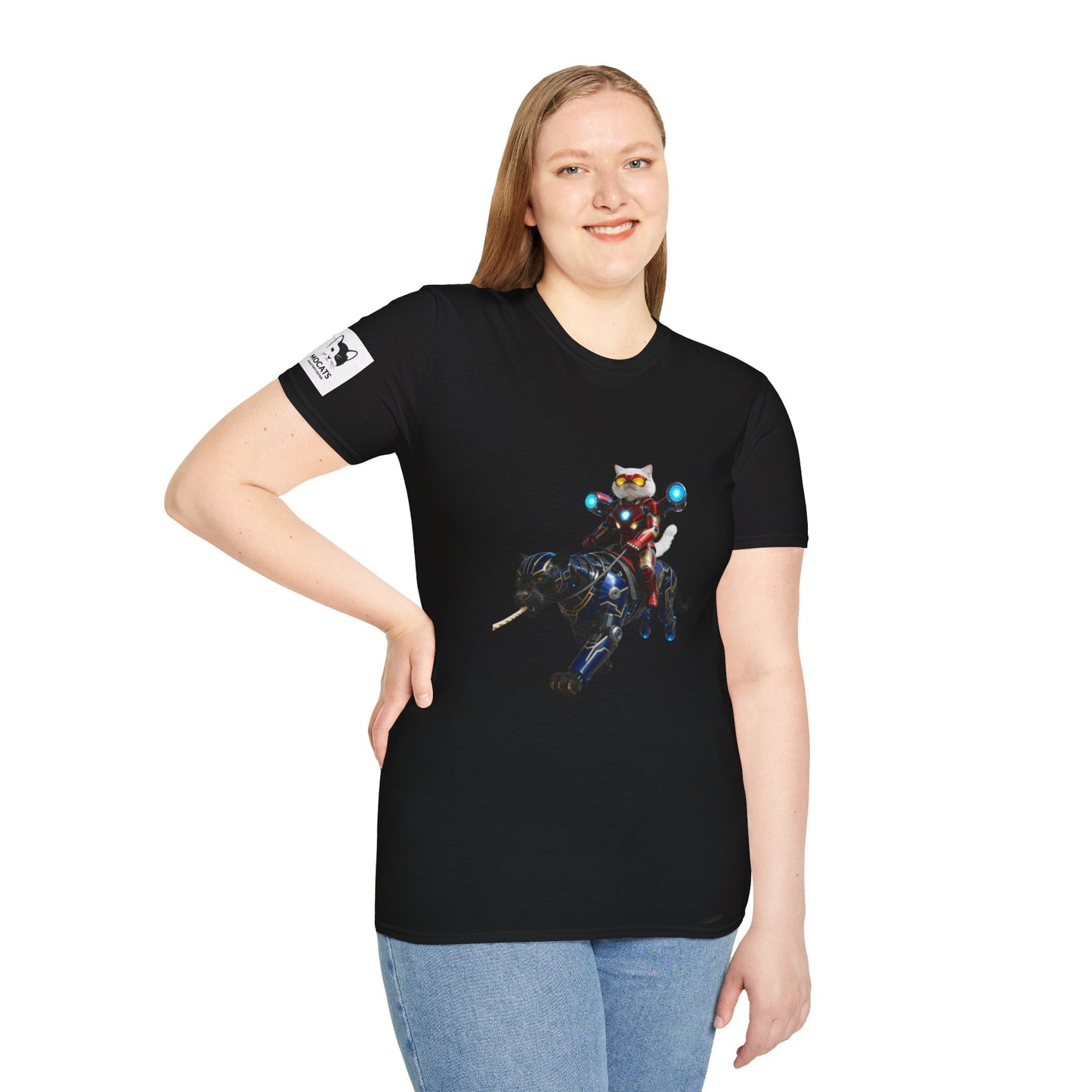 IronCat And Panther T-Shirt | Fun Cat Lover Gift, Quirky Graphic Tee, Cute Animal Apparel, Cat Costume Shirt, Unique Gift for Him/Her
