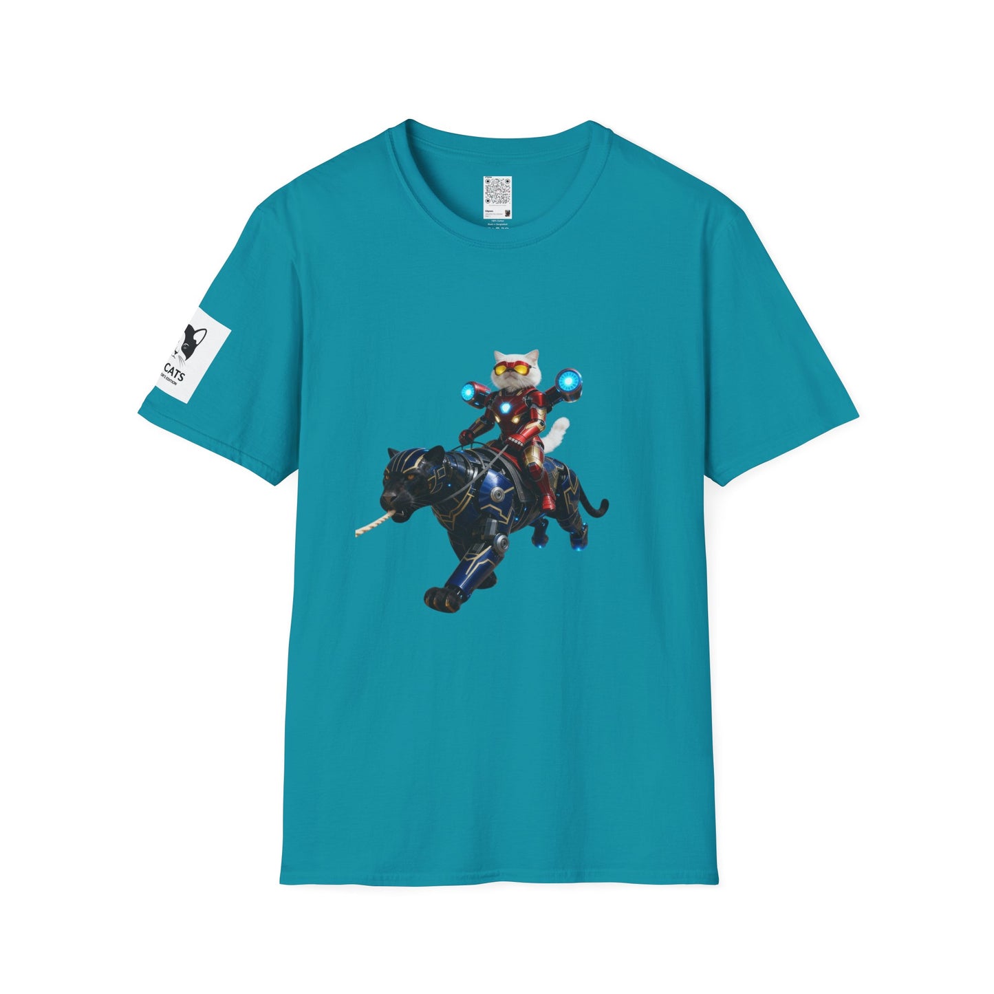IronCat And Panther T-Shirt | Fun Cat Lover Gift, Quirky Graphic Tee, Cute Animal Apparel, Cat Costume Shirt, Unique Gift for Him/Her