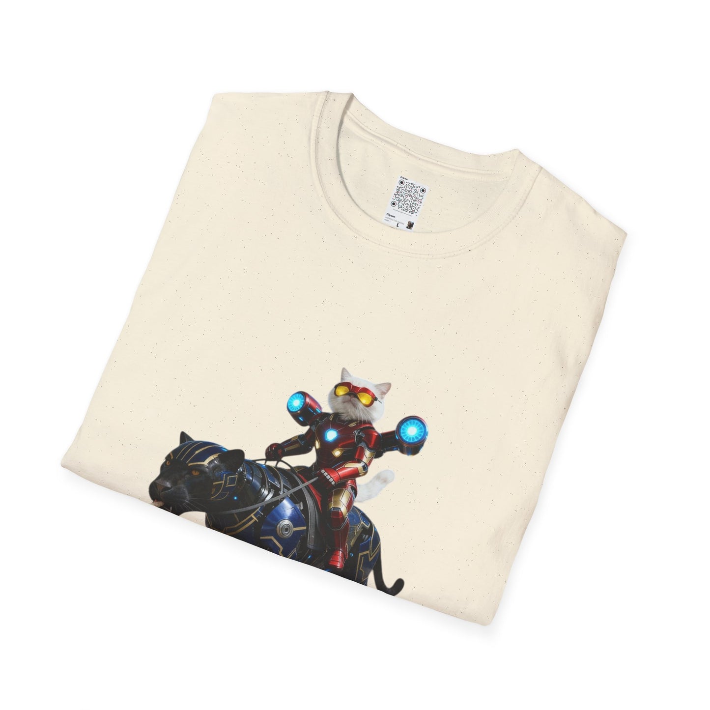 IronCat And Panther T-Shirt | Fun Cat Lover Gift, Quirky Graphic Tee, Cute Animal Apparel, Cat Costume Shirt, Unique Gift for Him/Her