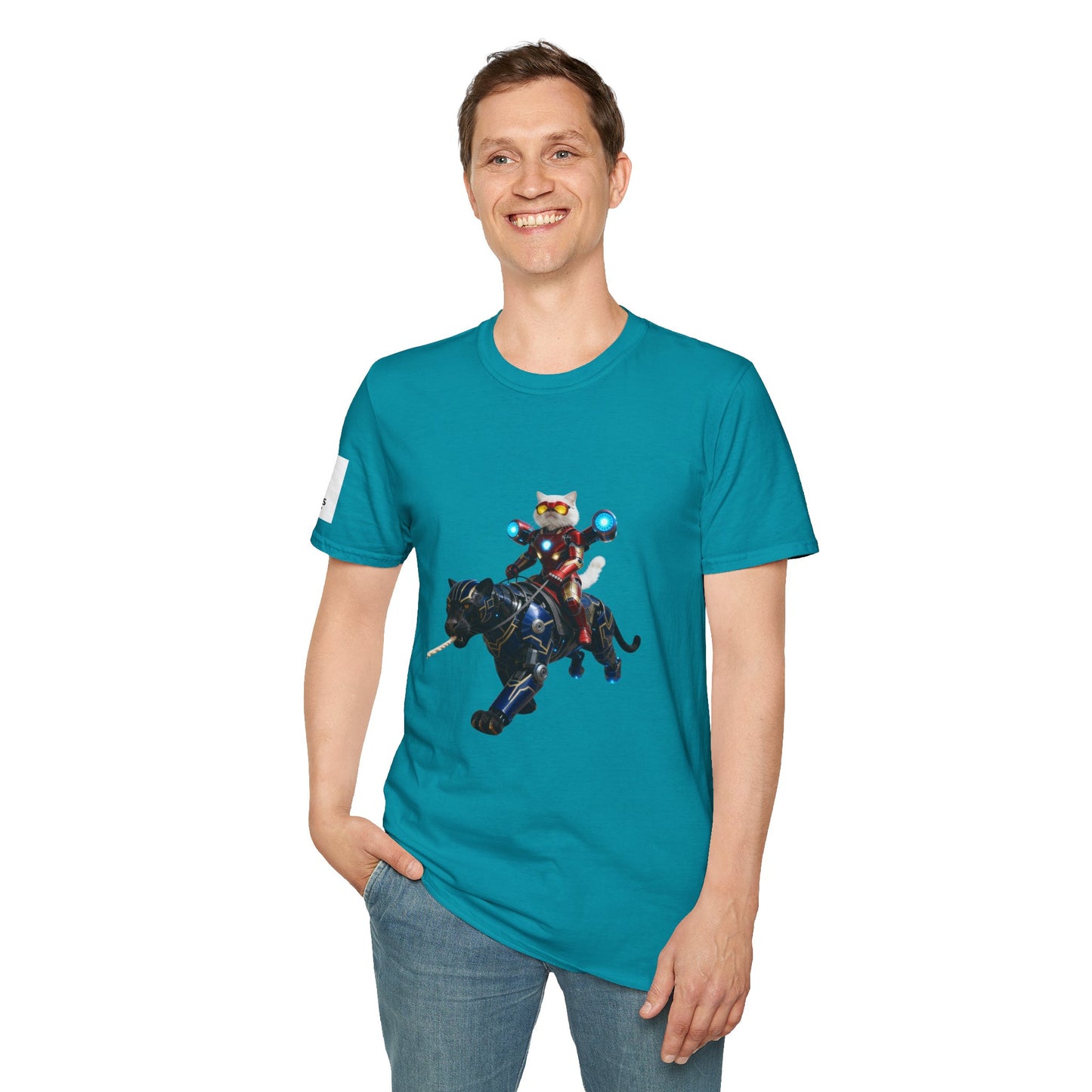 IronCat And Panther T-Shirt | Fun Cat Lover Gift, Quirky Graphic Tee, Cute Animal Apparel, Cat Costume Shirt, Unique Gift for Him/Her