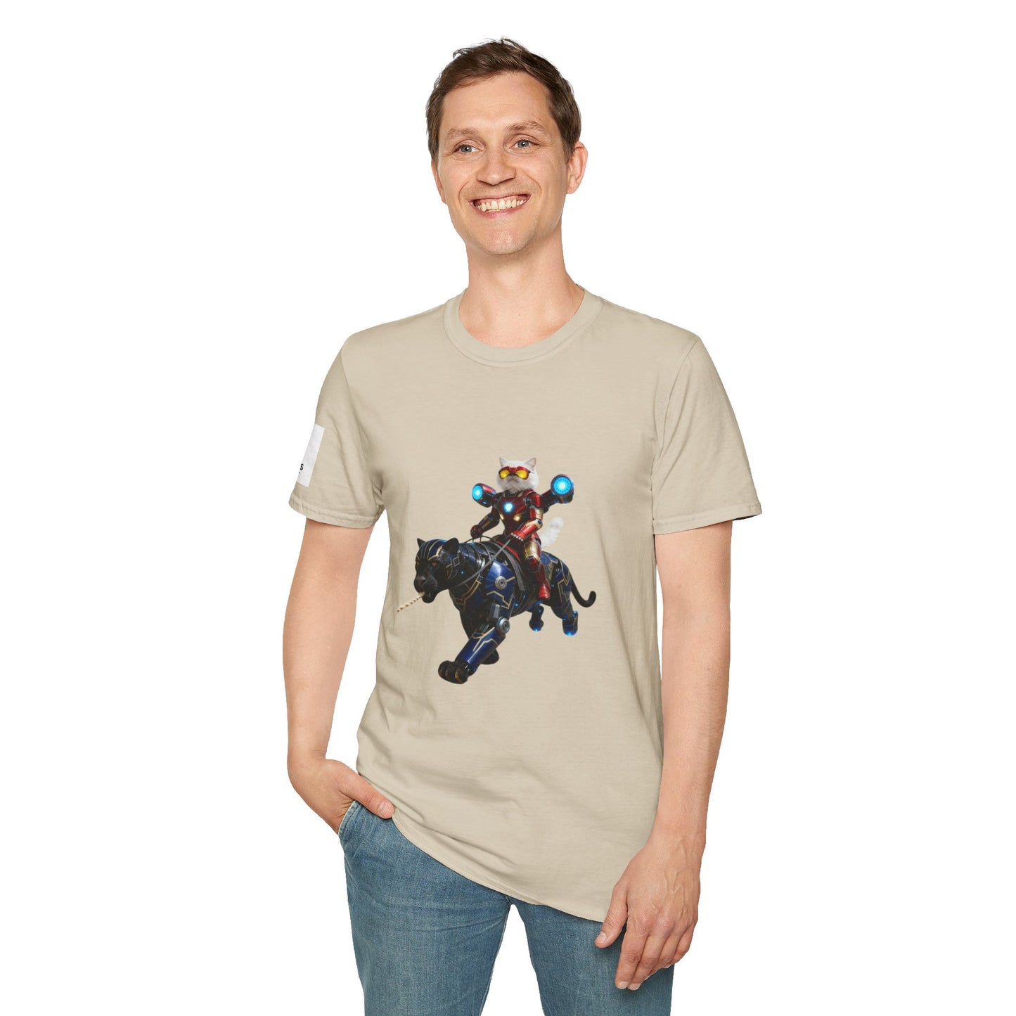IronCat And Panther T-Shirt | Fun Cat Lover Gift, Quirky Graphic Tee, Cute Animal Apparel, Cat Costume Shirt, Unique Gift for Him/Her