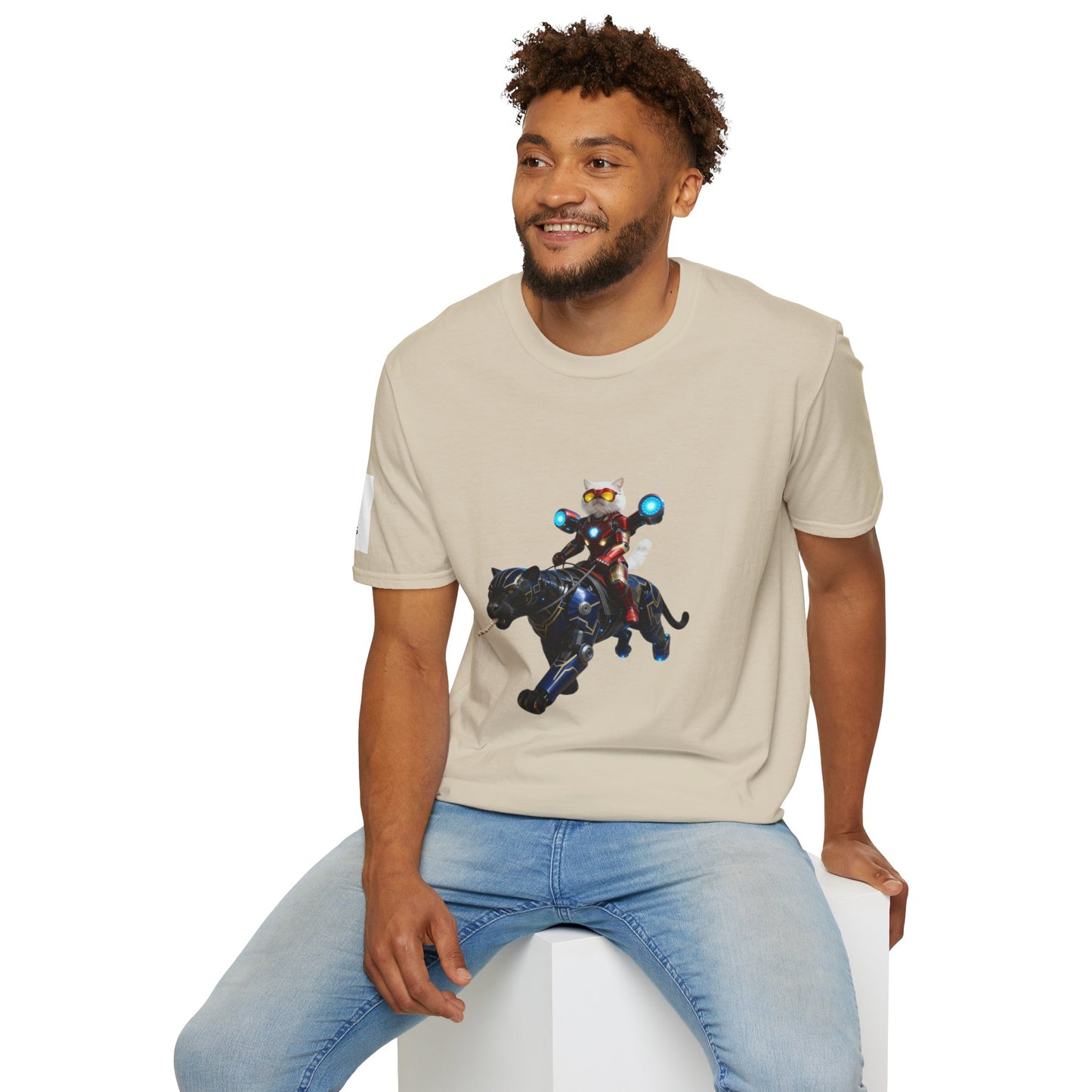 IronCat And Panther T-Shirt | Fun Cat Lover Gift, Quirky Graphic Tee, Cute Animal Apparel, Cat Costume Shirt, Unique Gift for Him/Her