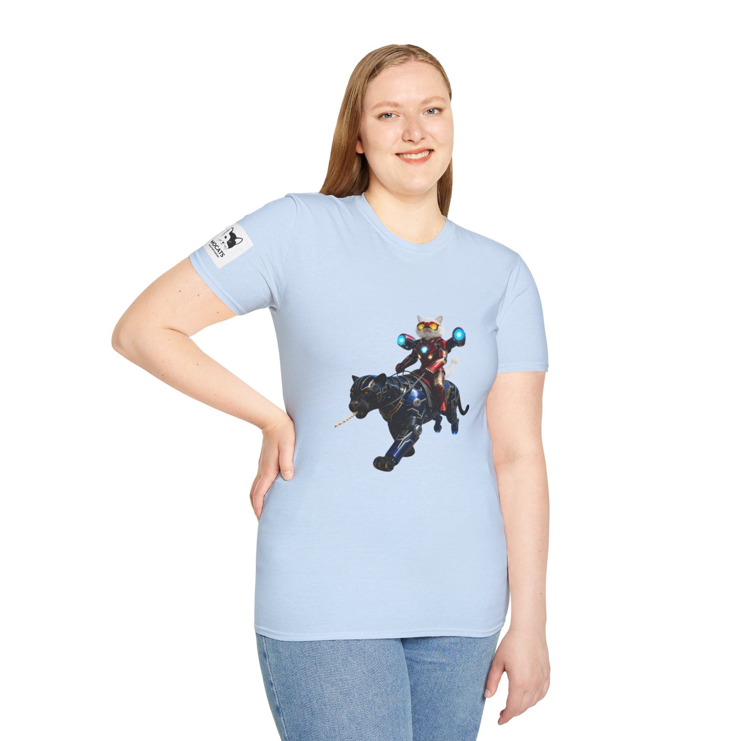 IronCat And Panther T-Shirt | Fun Cat Lover Gift, Quirky Graphic Tee, Cute Animal Apparel, Cat Costume Shirt, Unique Gift for Him/Her