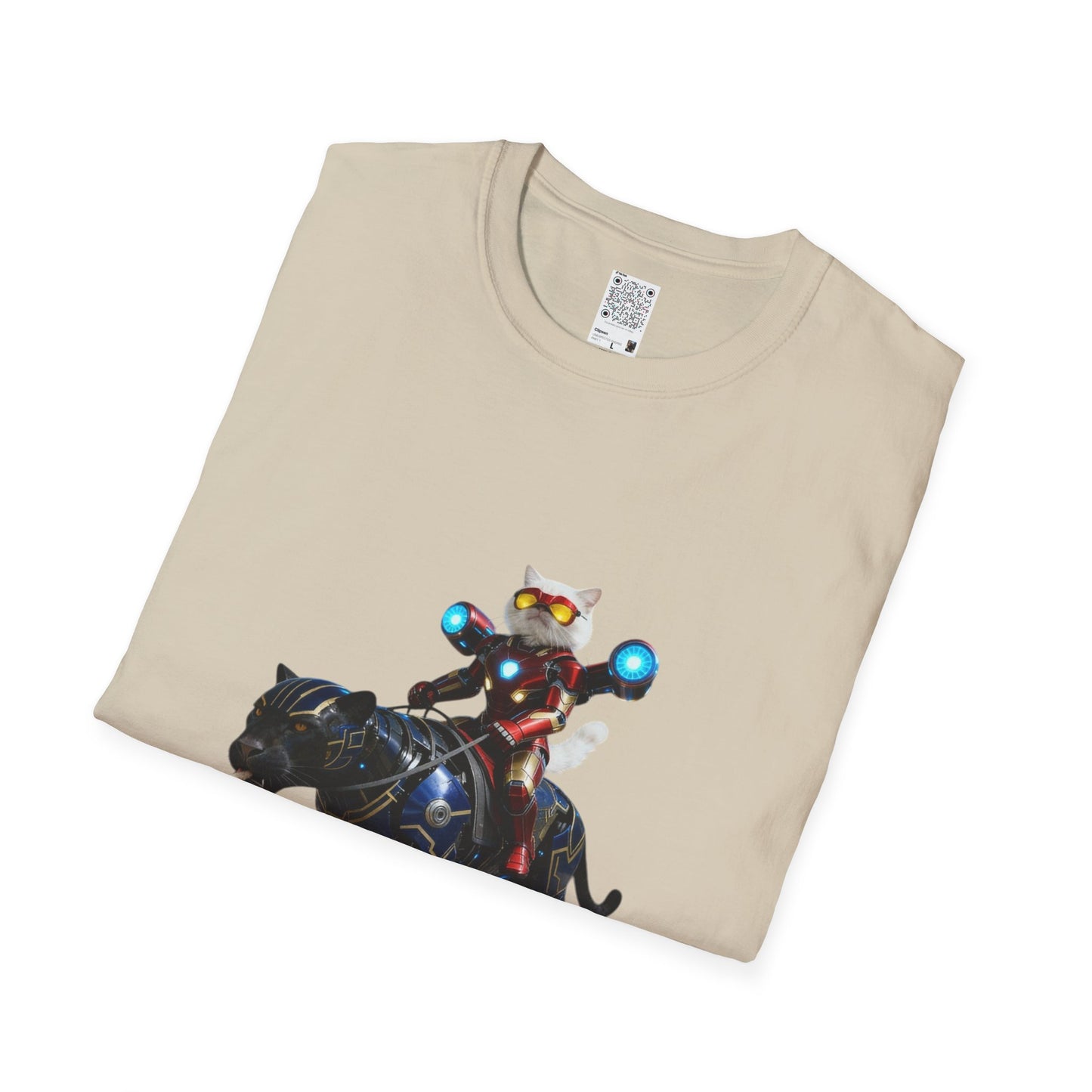 IronCat And Panther T-Shirt | Fun Cat Lover Gift, Quirky Graphic Tee, Cute Animal Apparel, Cat Costume Shirt, Unique Gift for Him/Her