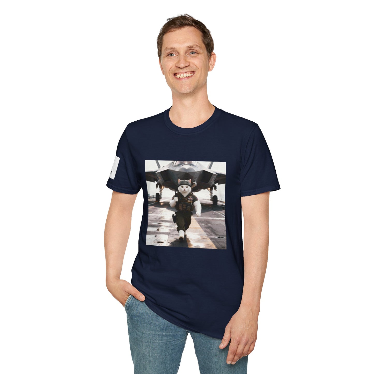 AirForce Cats Unisex Softstyle T-Shirt, Cute Animal Tee, Gift for Kids, Aviation Lovers, Fun Casual Wear