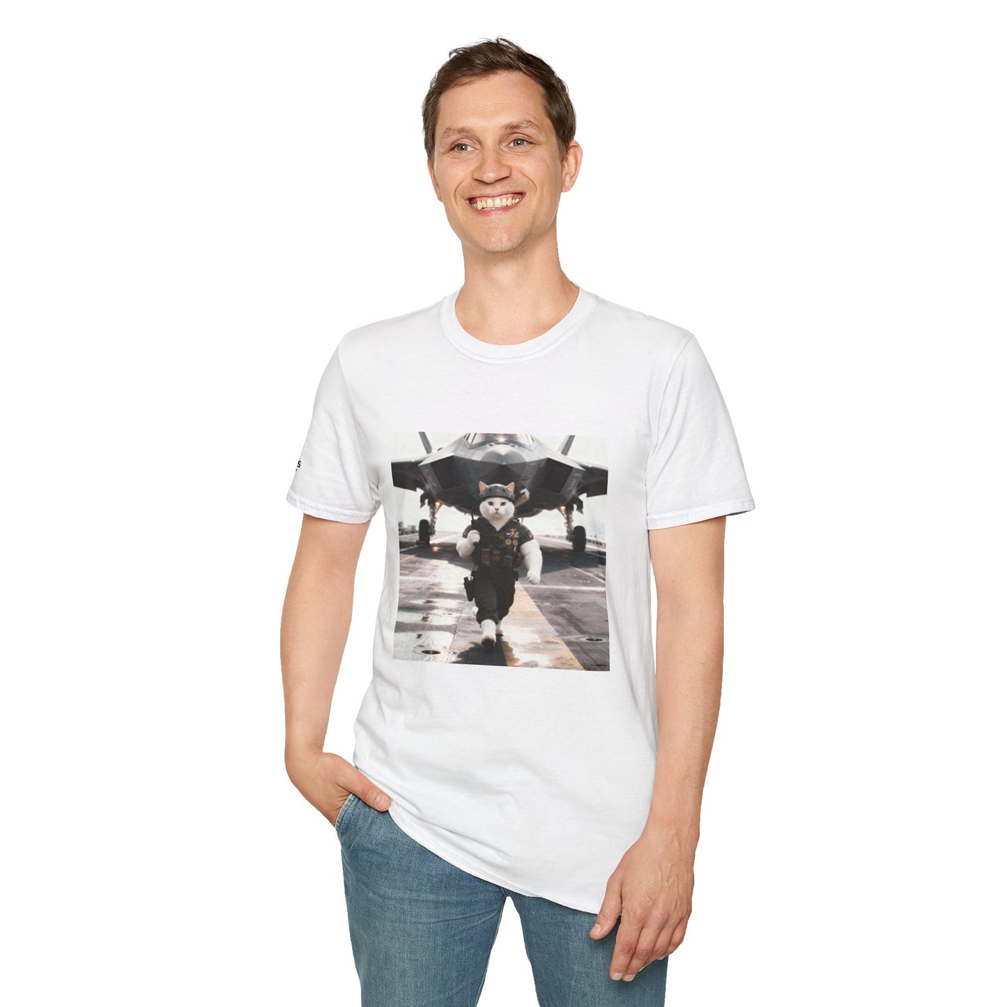 AirForce Cats Unisex Softstyle T-Shirt, Cute Animal Tee, Gift for Kids, Aviation Lovers, Fun Casual Wear