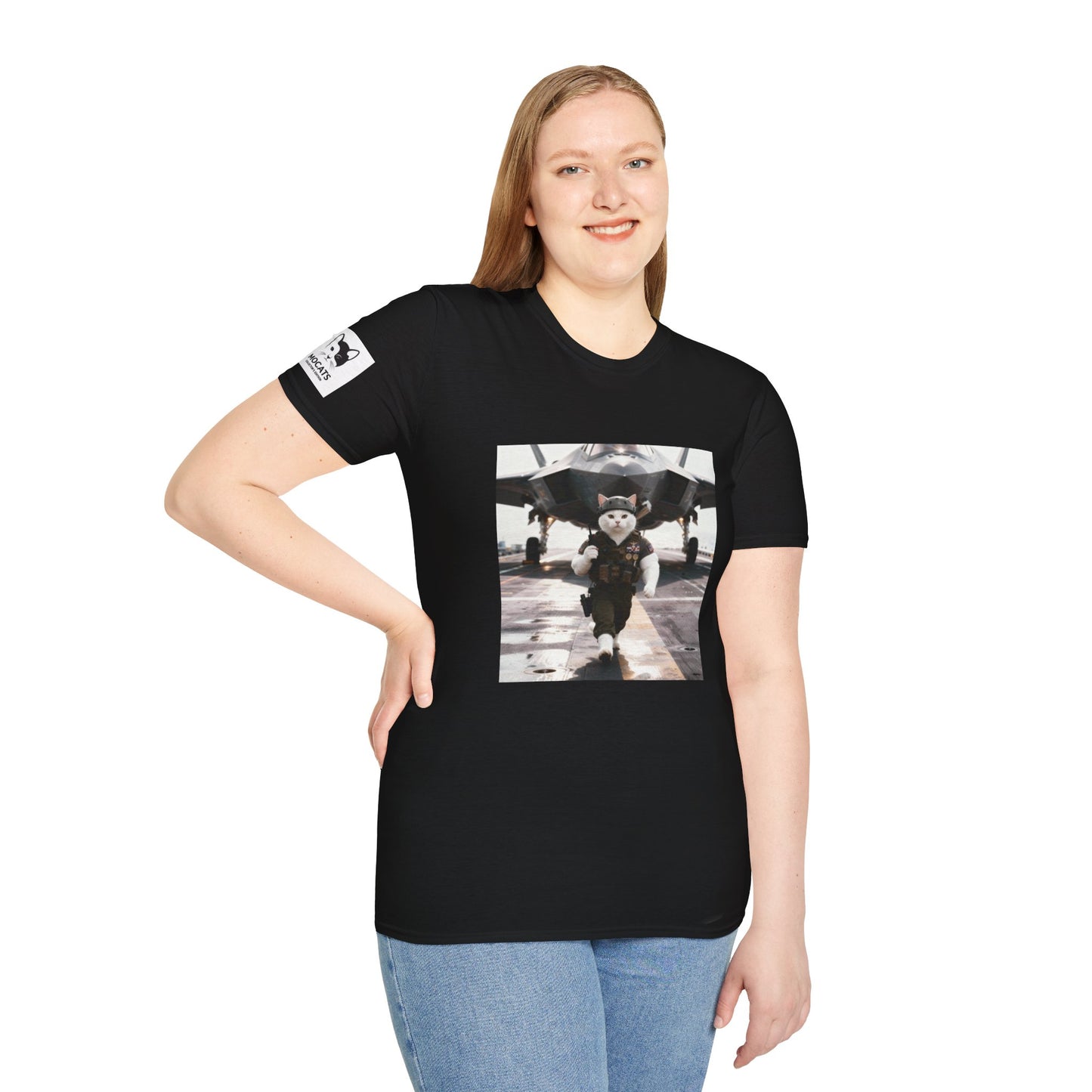AirForce Cats Unisex Softstyle T-Shirt, Cute Animal Tee, Gift for Kids, Aviation Lovers, Fun Casual Wear