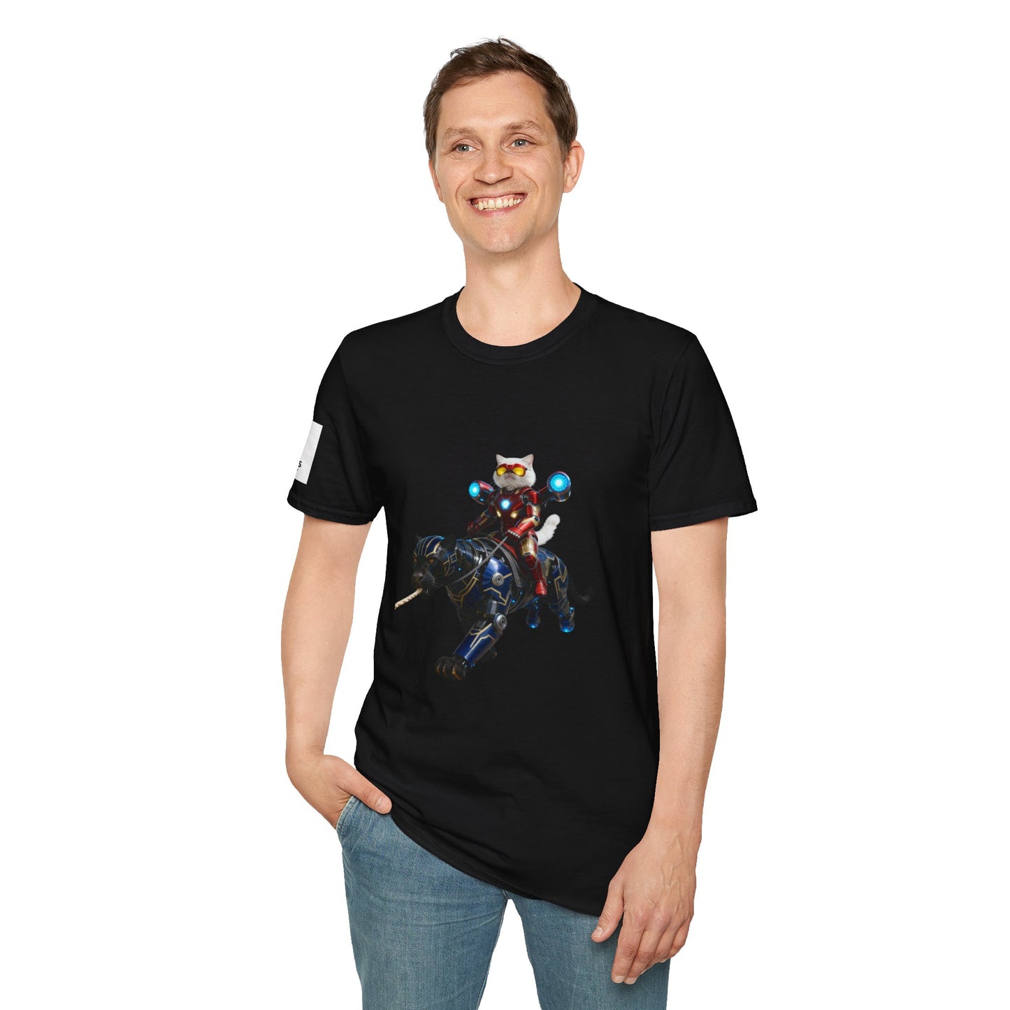 IronCat And Panther T-Shirt | Fun Cat Lover Gift, Quirky Graphic Tee, Cute Animal Apparel, Cat Costume Shirt, Unique Gift for Him/Her