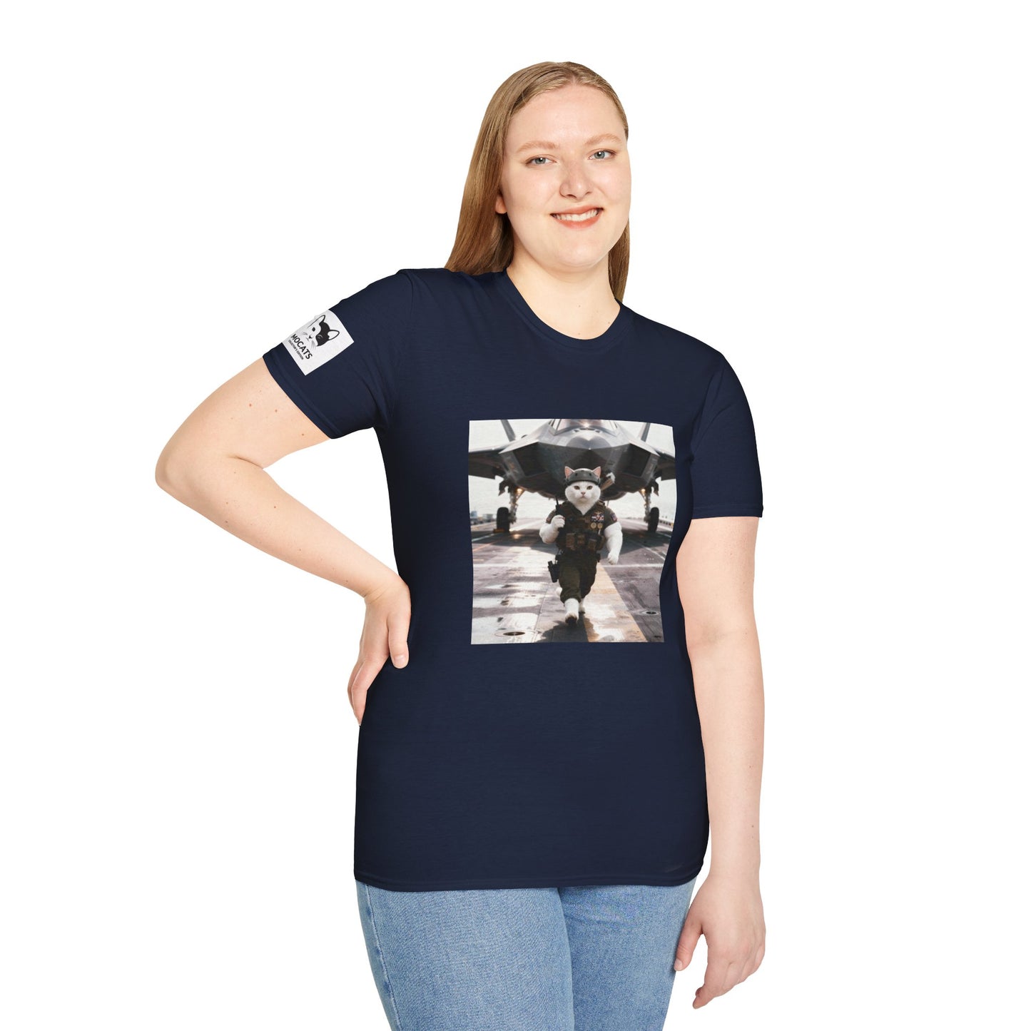 AirForce Cats Unisex Softstyle T-Shirt, Cute Animal Tee, Gift for Kids, Aviation Lovers, Fun Casual Wear