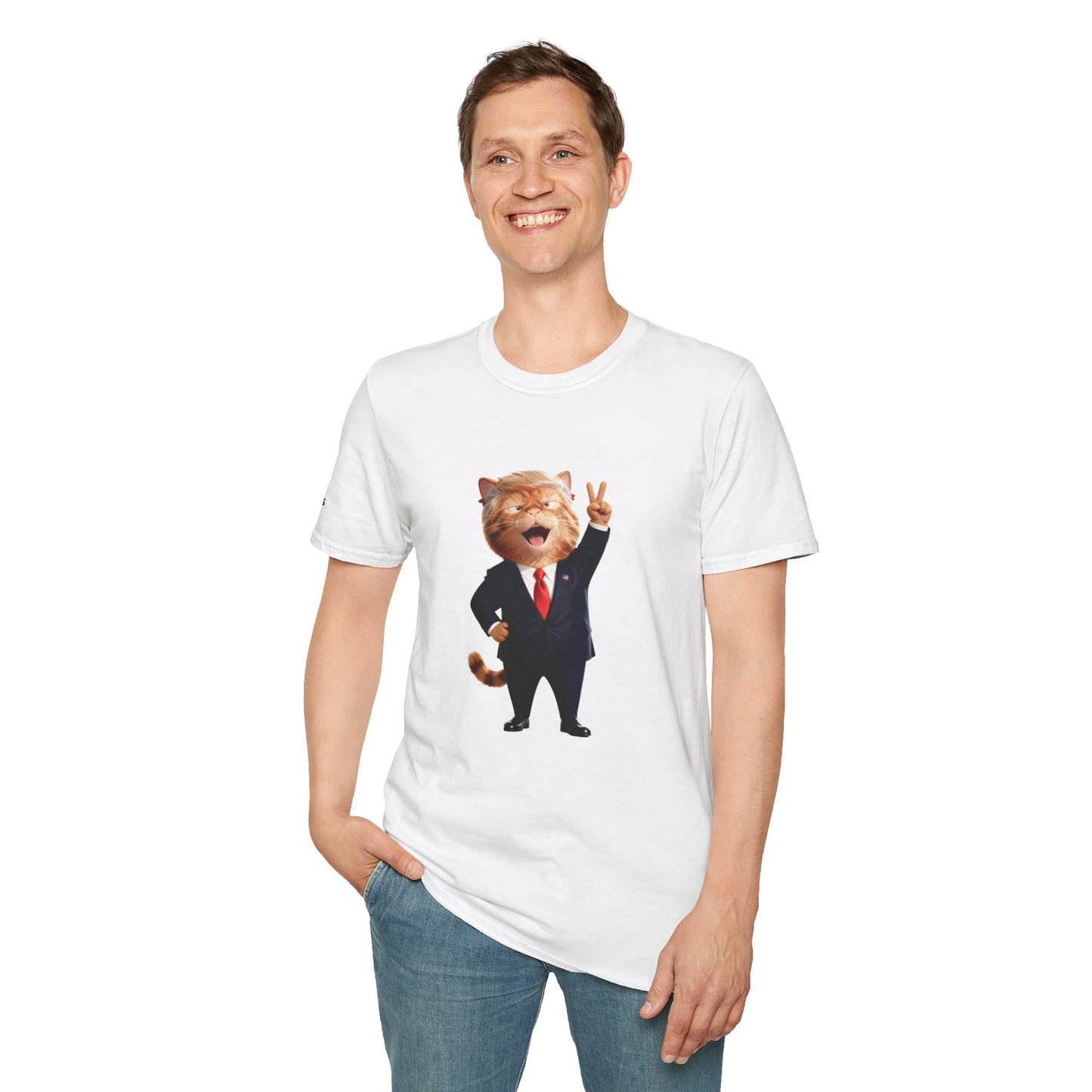 Trump Cat Unisex T-Shirt, Fun Humorous Shirt, Gift for Cat Lovers, Casual Wear, Pet Owner Gift, Birthday Gift