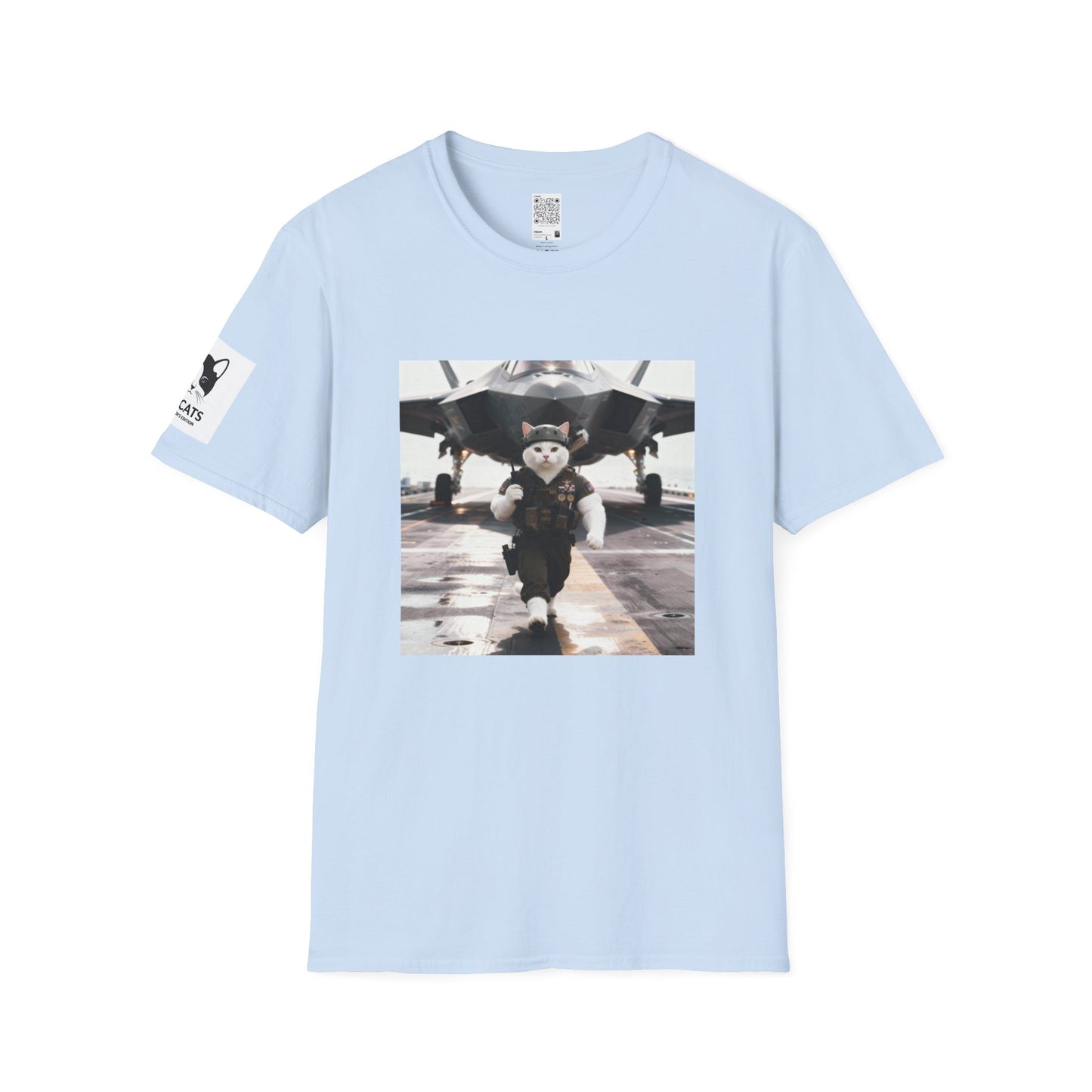 AirForce Cats Unisex Softstyle T-Shirt, Cute Animal Tee, Gift for Kids, Aviation Lovers, Fun Casual Wear