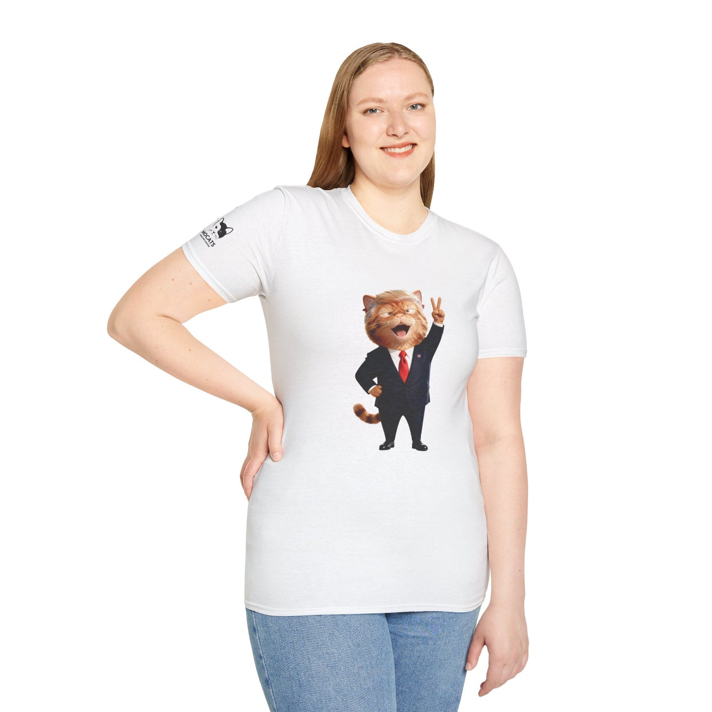 Trump Cat Unisex T-Shirt, Fun Humorous Shirt, Gift for Cat Lovers, Casual Wear, Pet Owner Gift, Birthday Gift