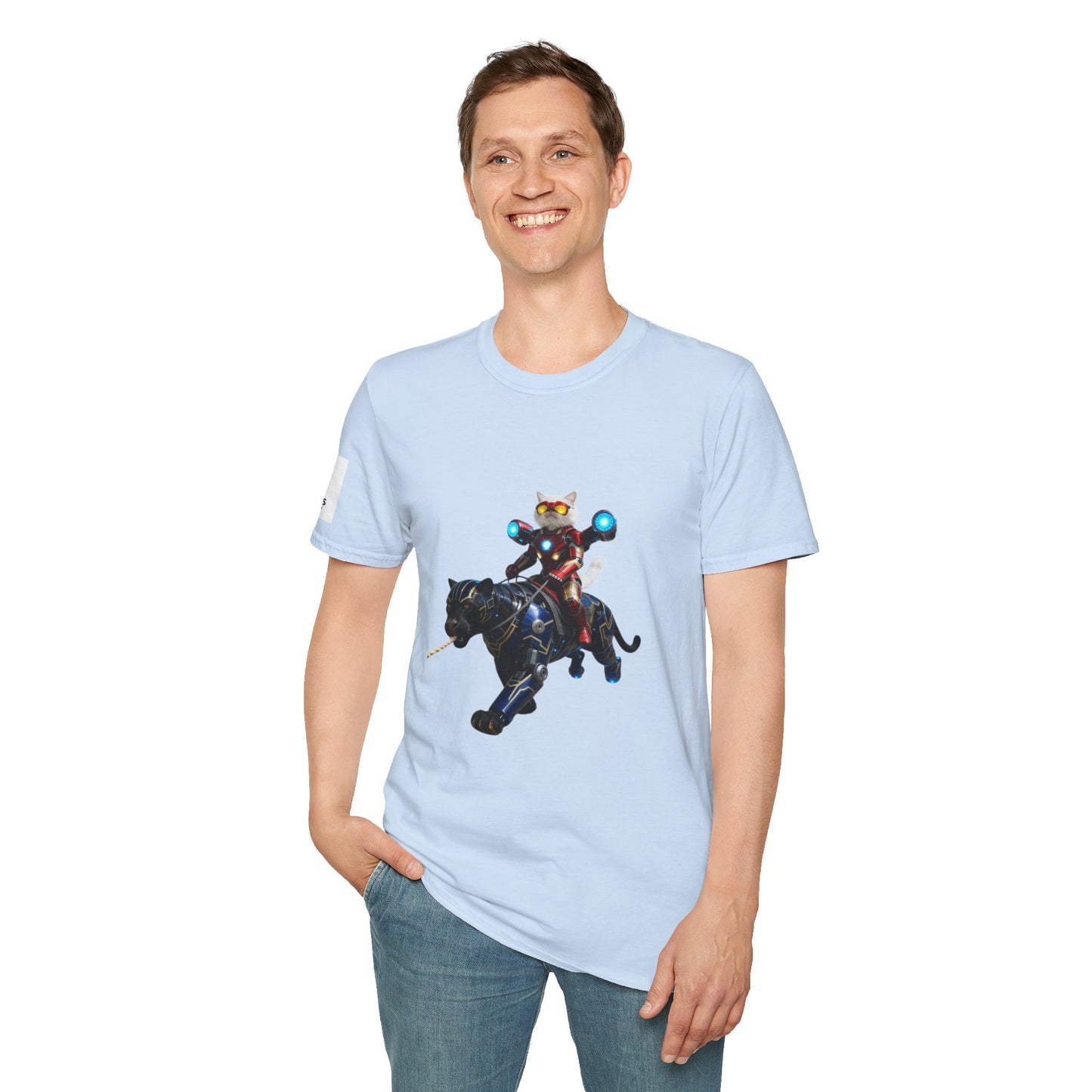 IronCat And Panther T-Shirt | Fun Cat Lover Gift, Quirky Graphic Tee, Cute Animal Apparel, Cat Costume Shirt, Unique Gift for Him/Her