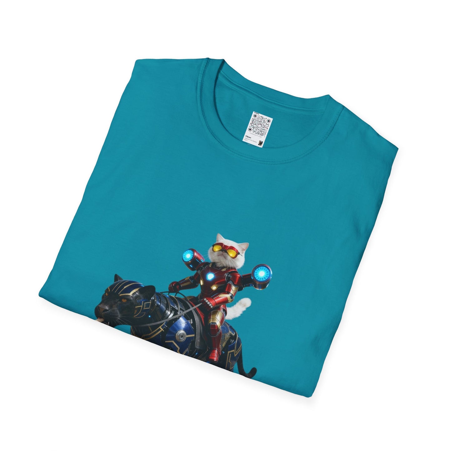 IronCat And Panther T-Shirt | Fun Cat Lover Gift, Quirky Graphic Tee, Cute Animal Apparel, Cat Costume Shirt, Unique Gift for Him/Her