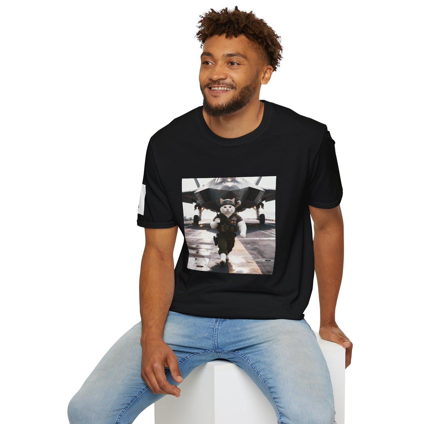 AirForce Cats Unisex Softstyle T-Shirt, Cute Animal Tee, Gift for Kids, Aviation Lovers, Fun Casual Wear