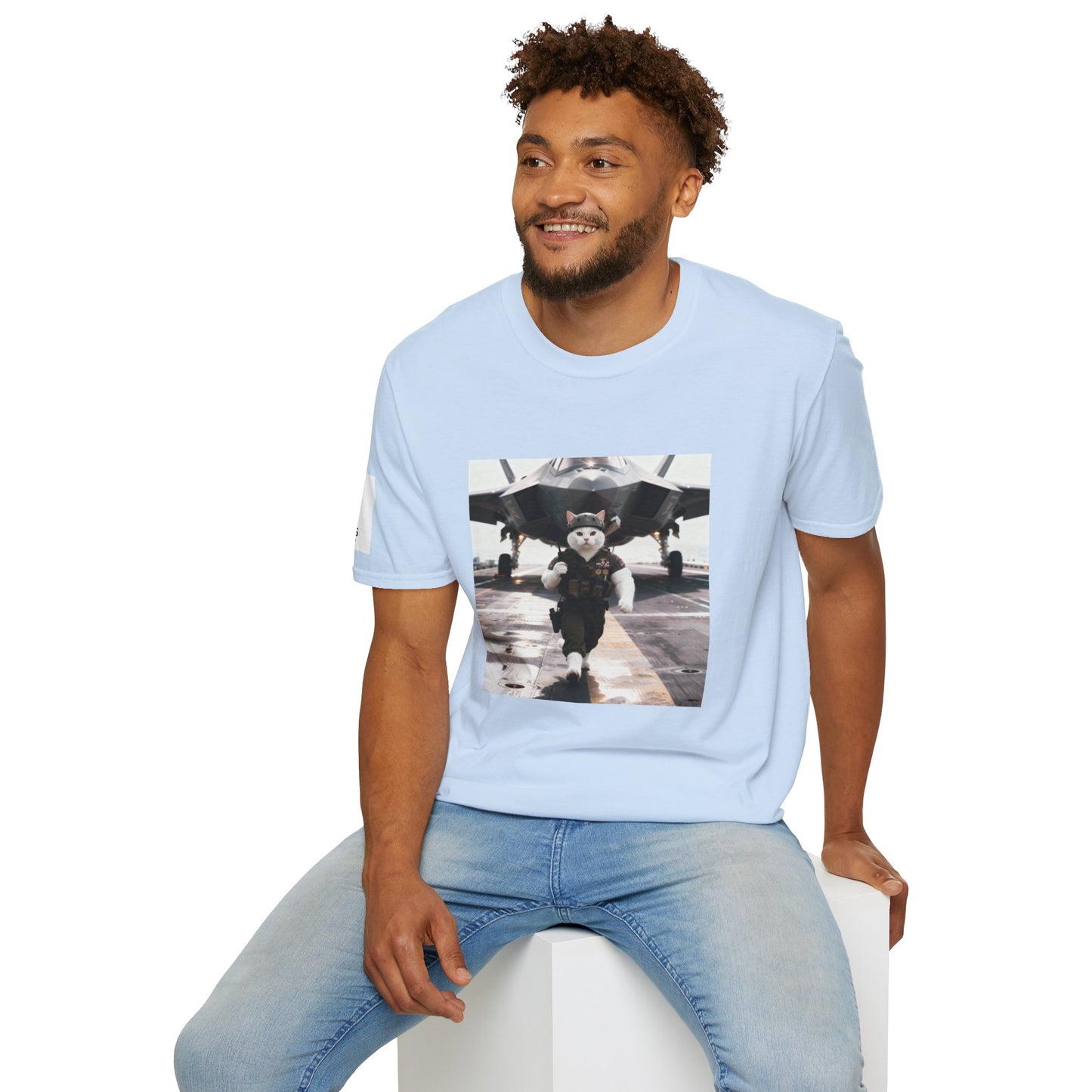 AirForce Cats Unisex Softstyle T-Shirt, Cute Animal Tee, Gift for Kids, Aviation Lovers, Fun Casual Wear