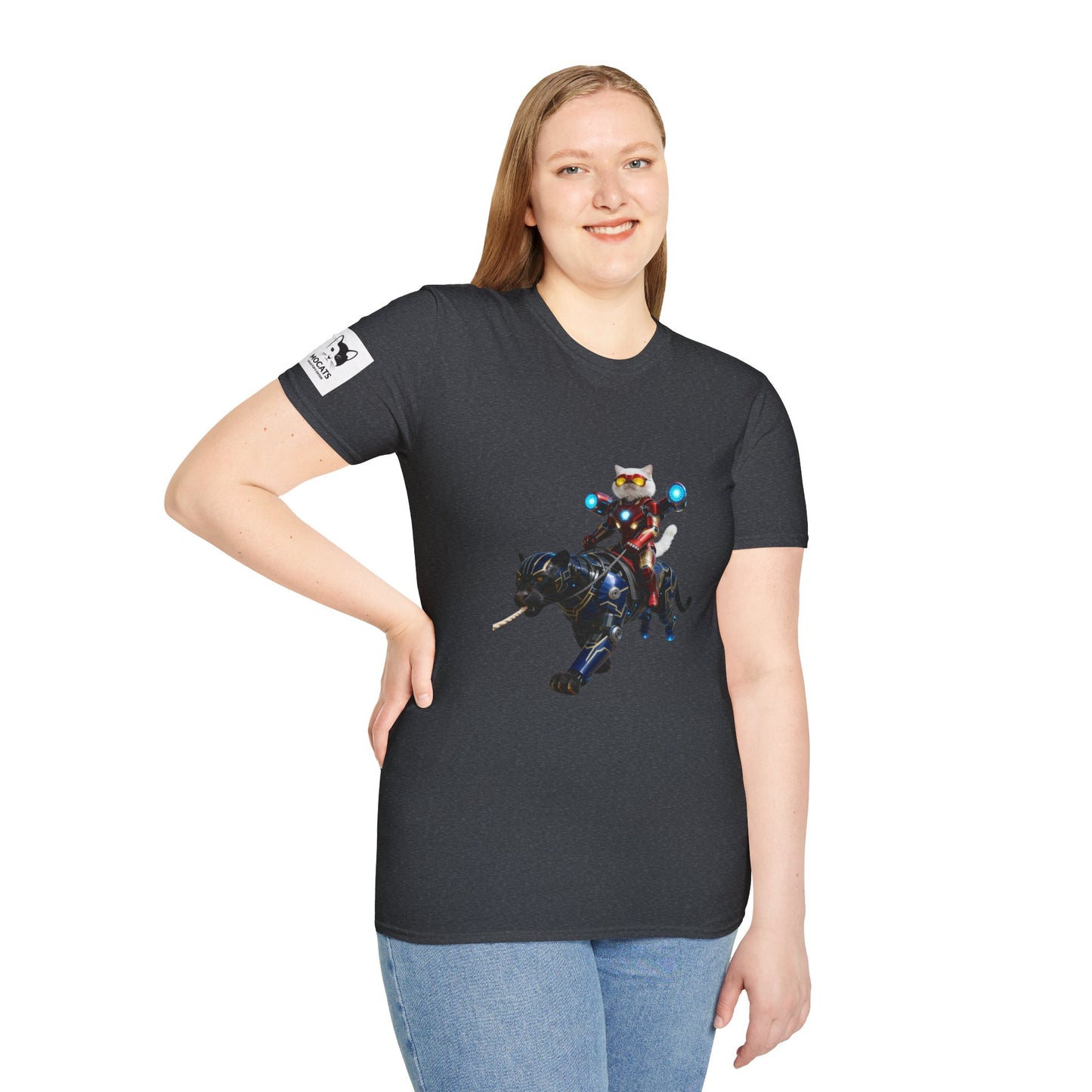 IronCat And Panther T-Shirt | Fun Cat Lover Gift, Quirky Graphic Tee, Cute Animal Apparel, Cat Costume Shirt, Unique Gift for Him/Her