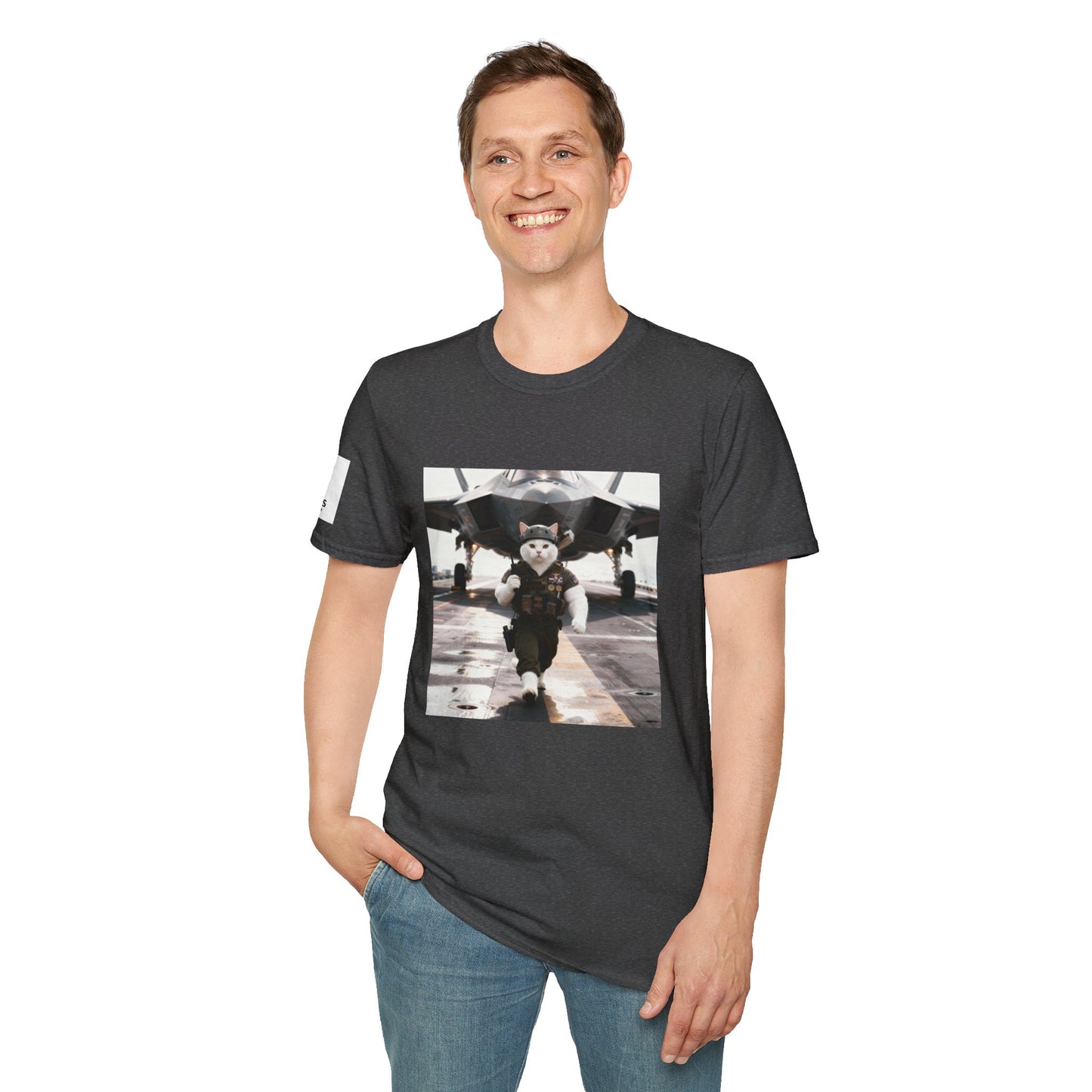 AirForce Cats Unisex Softstyle T-Shirt, Cute Animal Tee, Gift for Kids, Aviation Lovers, Fun Casual Wear