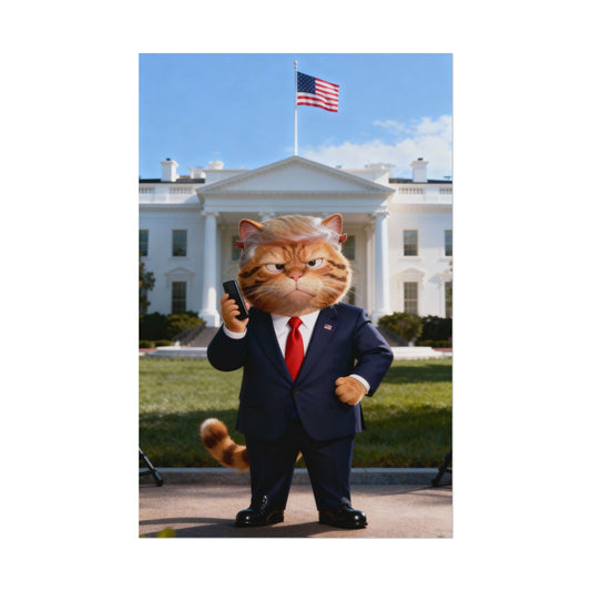 Trump PosterCat-Themed Rolled Poster, Funny Wall Art, Cat Lover Gift, Political Humor Decor, Unique Home Office Art, Fun Gift Idea