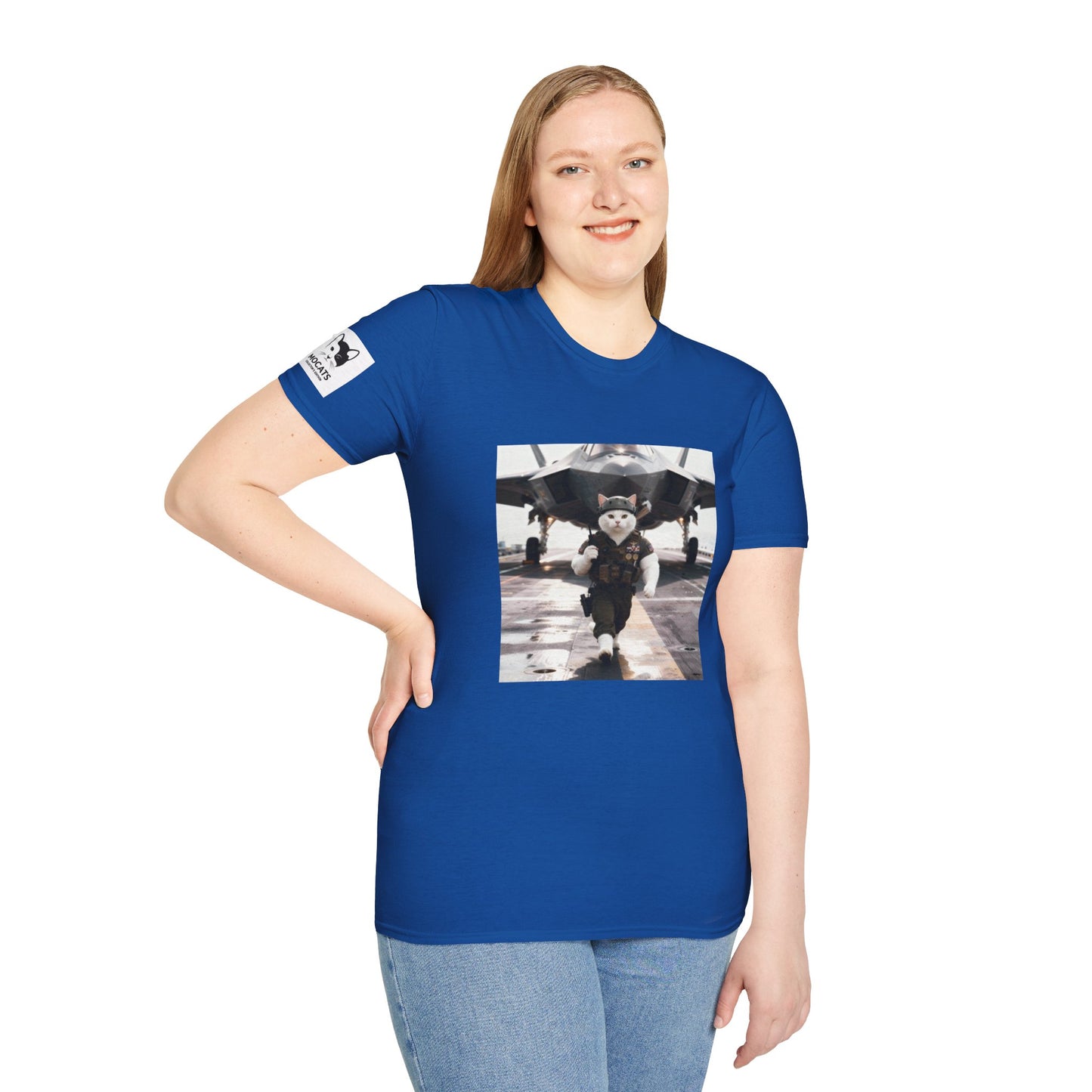AirForce Cats Unisex Softstyle T-Shirt, Cute Animal Tee, Gift for Kids, Aviation Lovers, Fun Casual Wear