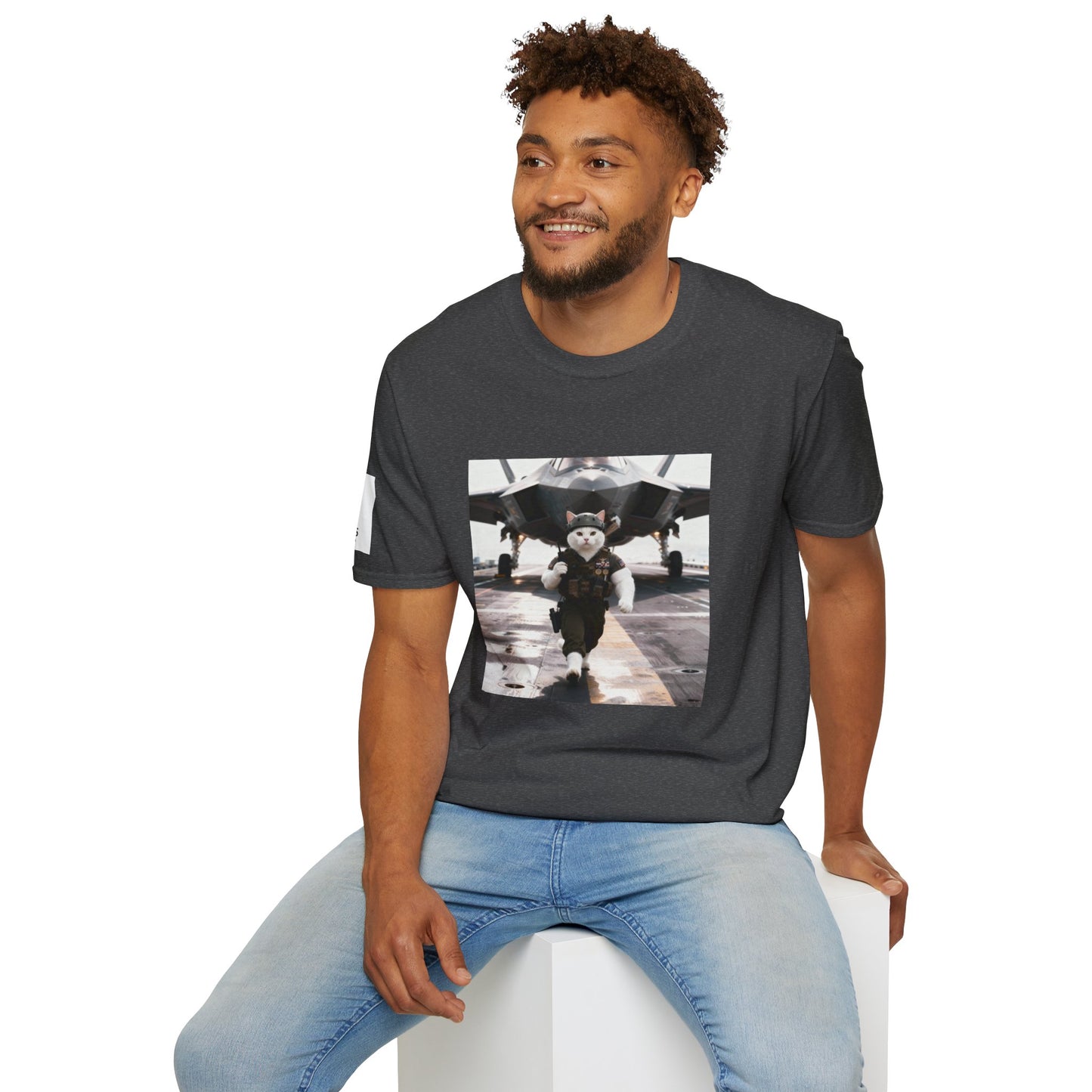 AirForce Cats Unisex Softstyle T-Shirt, Cute Animal Tee, Gift for Kids, Aviation Lovers, Fun Casual Wear