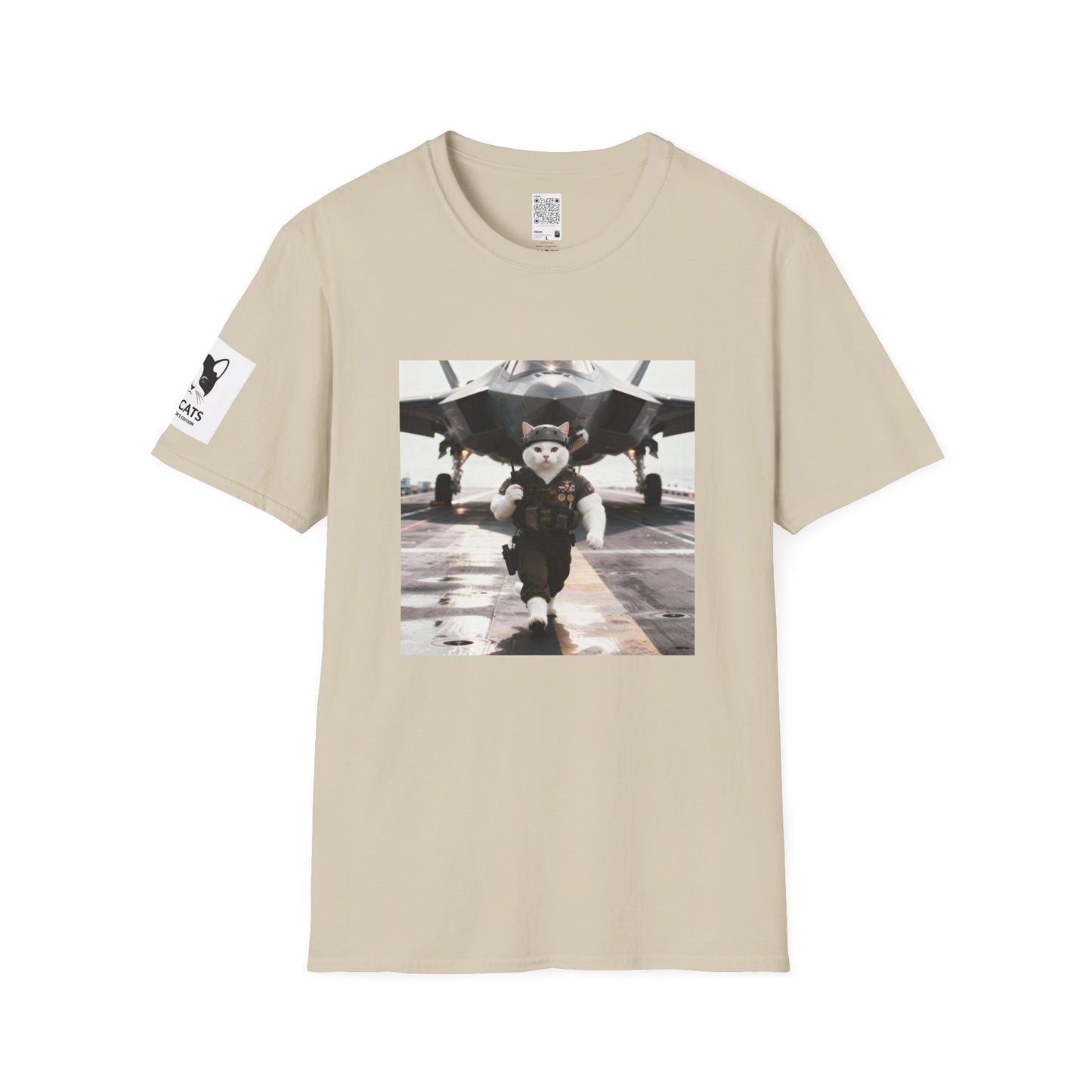 AirForce Cats Unisex Softstyle T-Shirt, Cute Animal Tee, Gift for Kids, Aviation Lovers, Fun Casual Wear