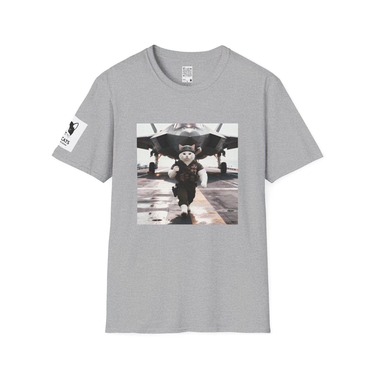 AirForce Cats Unisex Softstyle T-Shirt, Cute Animal Tee, Gift for Kids, Aviation Lovers, Fun Casual Wear