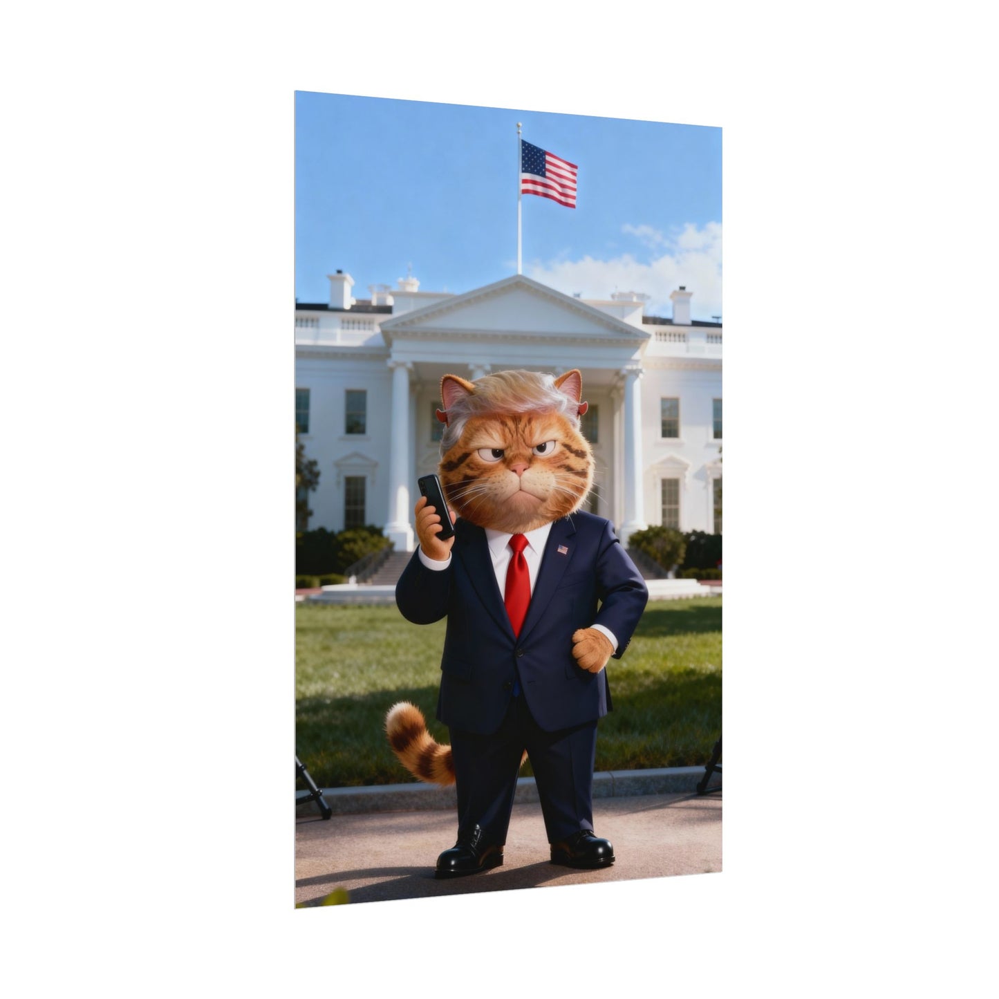 Trump PosterCat-Themed Rolled Poster, Funny Wall Art, Cat Lover Gift, Political Humor Decor, Unique Home Office Art, Fun Gift Idea