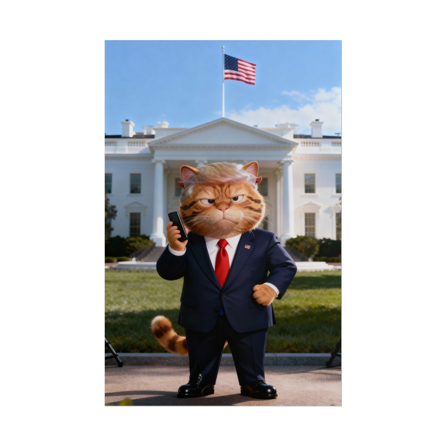 Trump PosterCat-Themed Rolled Poster, Funny Wall Art, Cat Lover Gift, Political Humor Decor, Unique Home Office Art, Fun Gift Idea