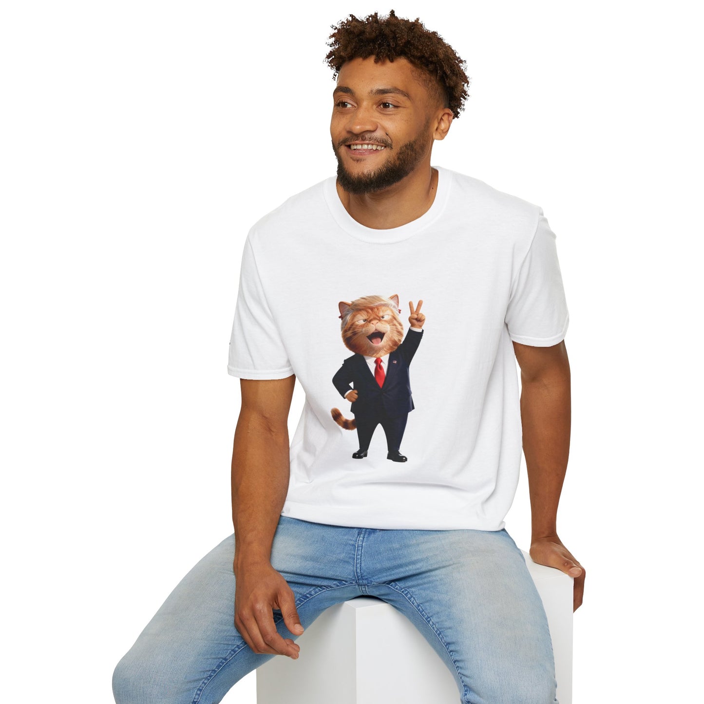 Trump Cat Unisex T-Shirt, Fun Humorous Shirt, Gift for Cat Lovers, Casual Wear, Pet Owner Gift, Birthday Gift