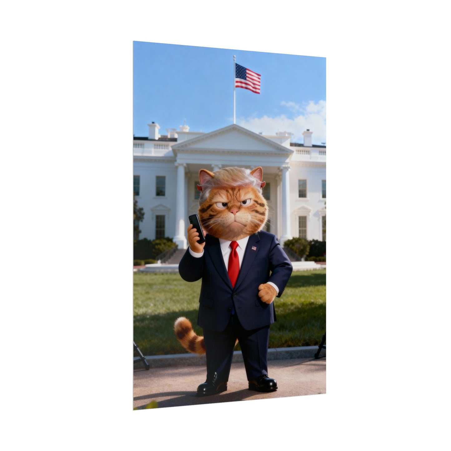 Trump PosterCat-Themed Rolled Poster, Funny Wall Art, Cat Lover Gift, Political Humor Decor, Unique Home Office Art, Fun Gift Idea
