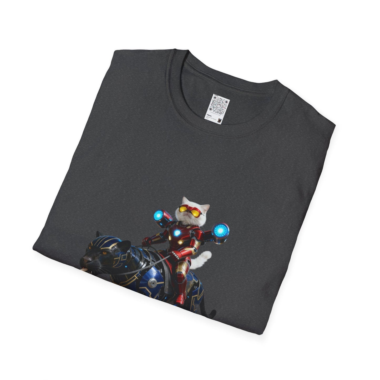 IronCat And Panther T-Shirt | Fun Cat Lover Gift, Quirky Graphic Tee, Cute Animal Apparel, Cat Costume Shirt, Unique Gift for Him/Her
