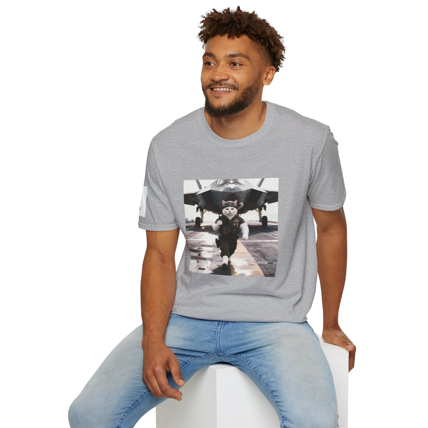 AirForce Cats Unisex Softstyle T-Shirt, Cute Animal Tee, Gift for Kids, Aviation Lovers, Fun Casual Wear