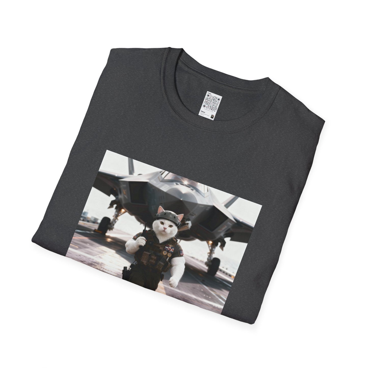 AirForce Cats Unisex Softstyle T-Shirt, Cute Animal Tee, Gift for Kids, Aviation Lovers, Fun Casual Wear