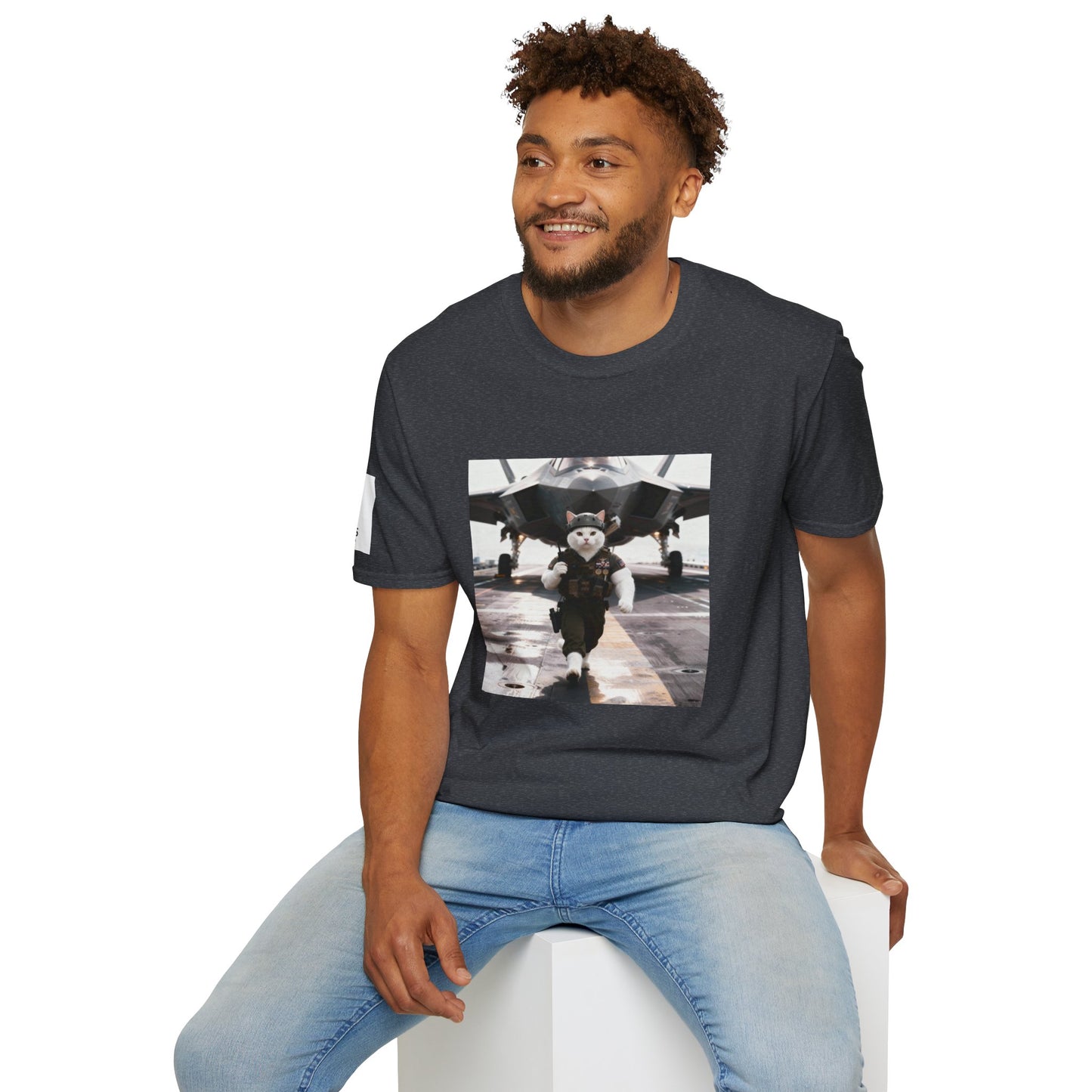 AirForce Cats Unisex Softstyle T-Shirt, Cute Animal Tee, Gift for Kids, Aviation Lovers, Fun Casual Wear