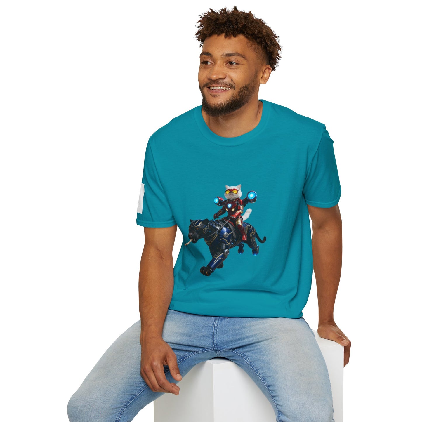 IronCat And Panther T-Shirt | Fun Cat Lover Gift, Quirky Graphic Tee, Cute Animal Apparel, Cat Costume Shirt, Unique Gift for Him/Her