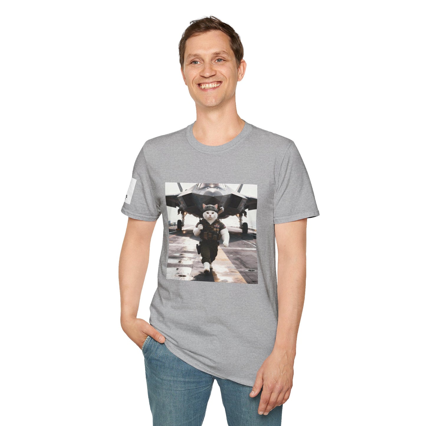 AirForce Cats Unisex Softstyle T-Shirt, Cute Animal Tee, Gift for Kids, Aviation Lovers, Fun Casual Wear