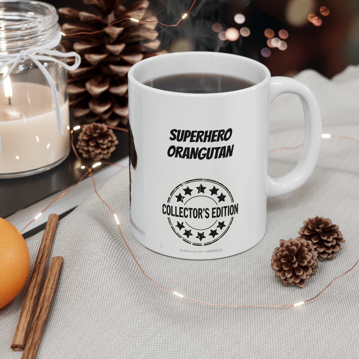 SUPERHERO ORANGUTAN - Ceramic Coffee Cups, 11oz, 15oz
