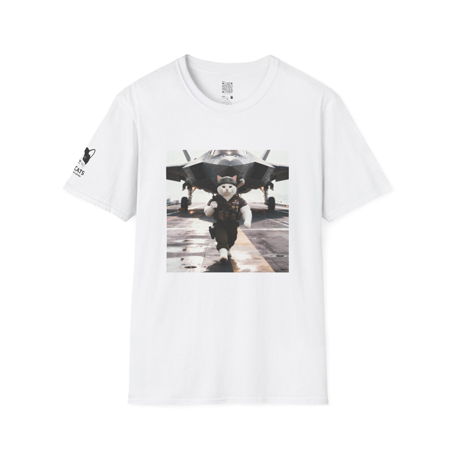 AirForce Cats Unisex Softstyle T-Shirt, Cute Animal Tee, Gift for Kids, Aviation Lovers, Fun Casual Wear