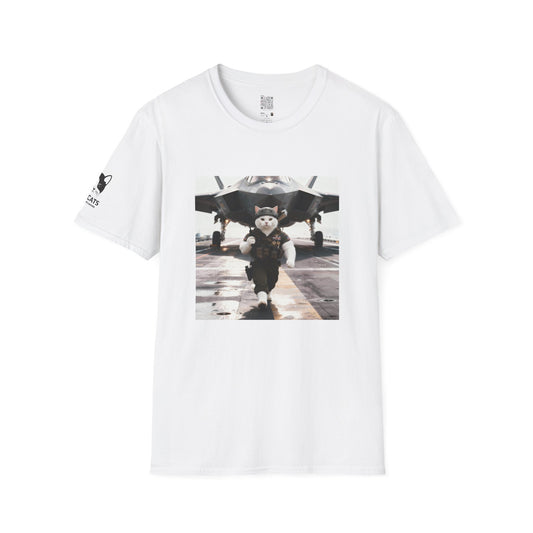 AirForce Cats Unisex Softstyle T-Shirt, Cute Animal Tee, Gift for Kids, Aviation Lovers, Fun Casual Wear