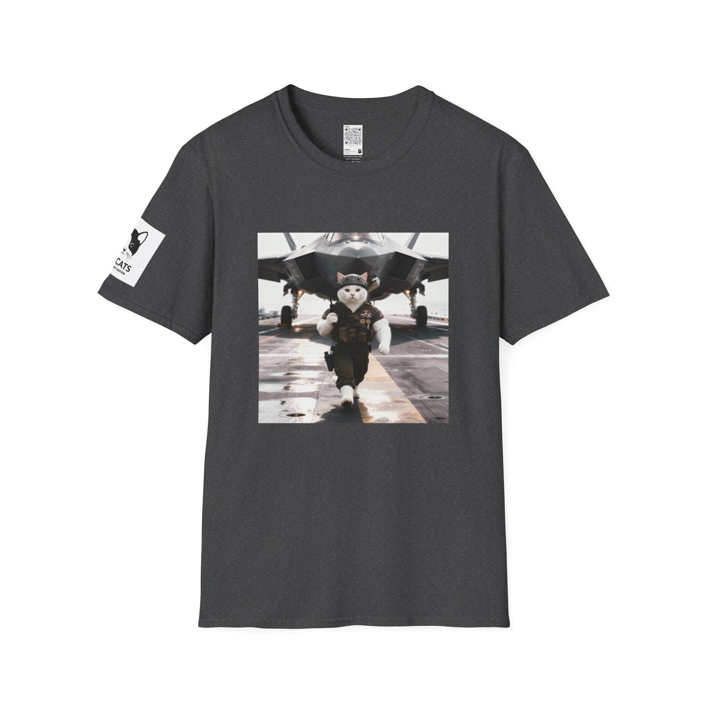 AirForce Cats Unisex Softstyle T-Shirt, Cute Animal Tee, Gift for Kids, Aviation Lovers, Fun Casual Wear