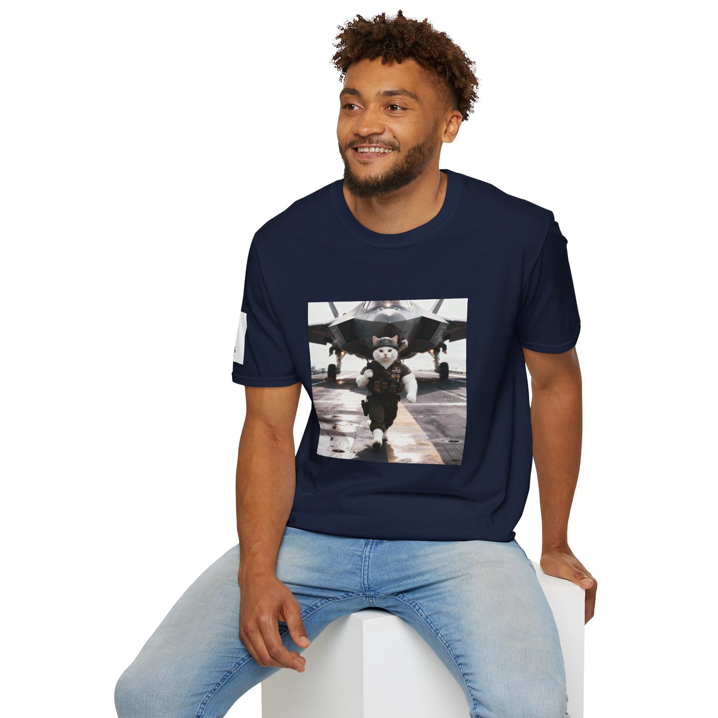 AirForce Cats Unisex Softstyle T-Shirt, Cute Animal Tee, Gift for Kids, Aviation Lovers, Fun Casual Wear