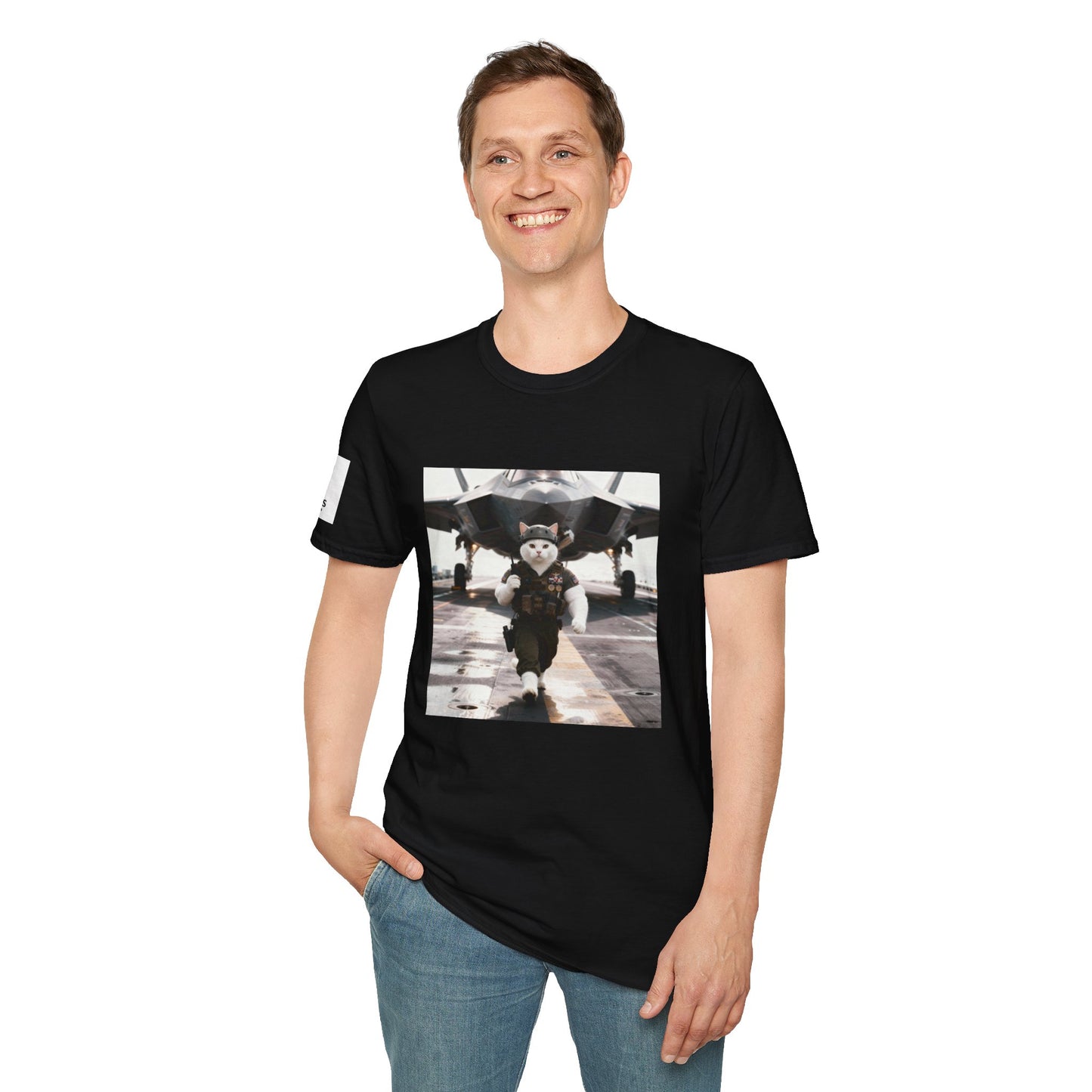 AirForce Cats Unisex Softstyle T-Shirt, Cute Animal Tee, Gift for Kids, Aviation Lovers, Fun Casual Wear
